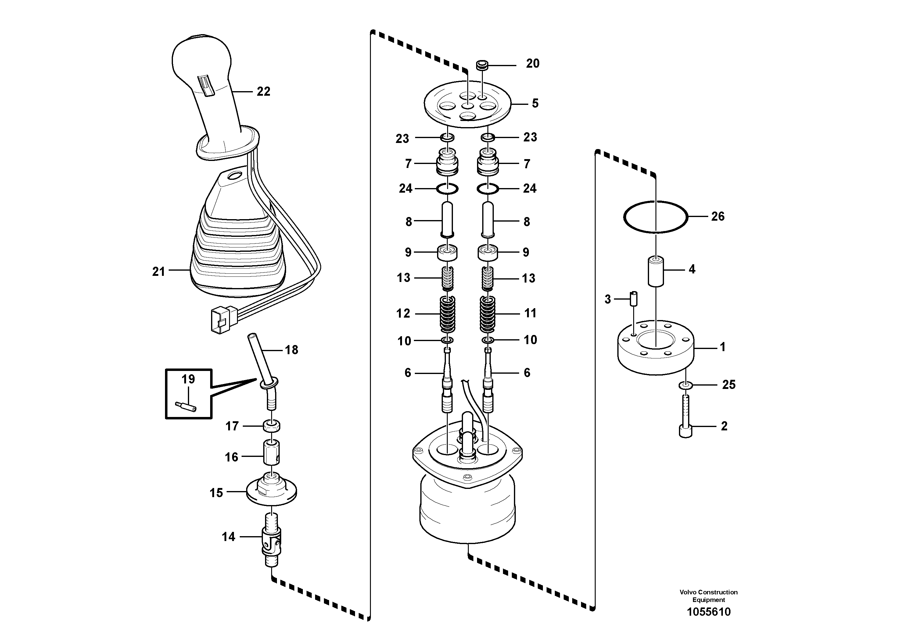 Схема запчастей Volvo EW140C - 23285 Servo system, remote control valve EW140C
