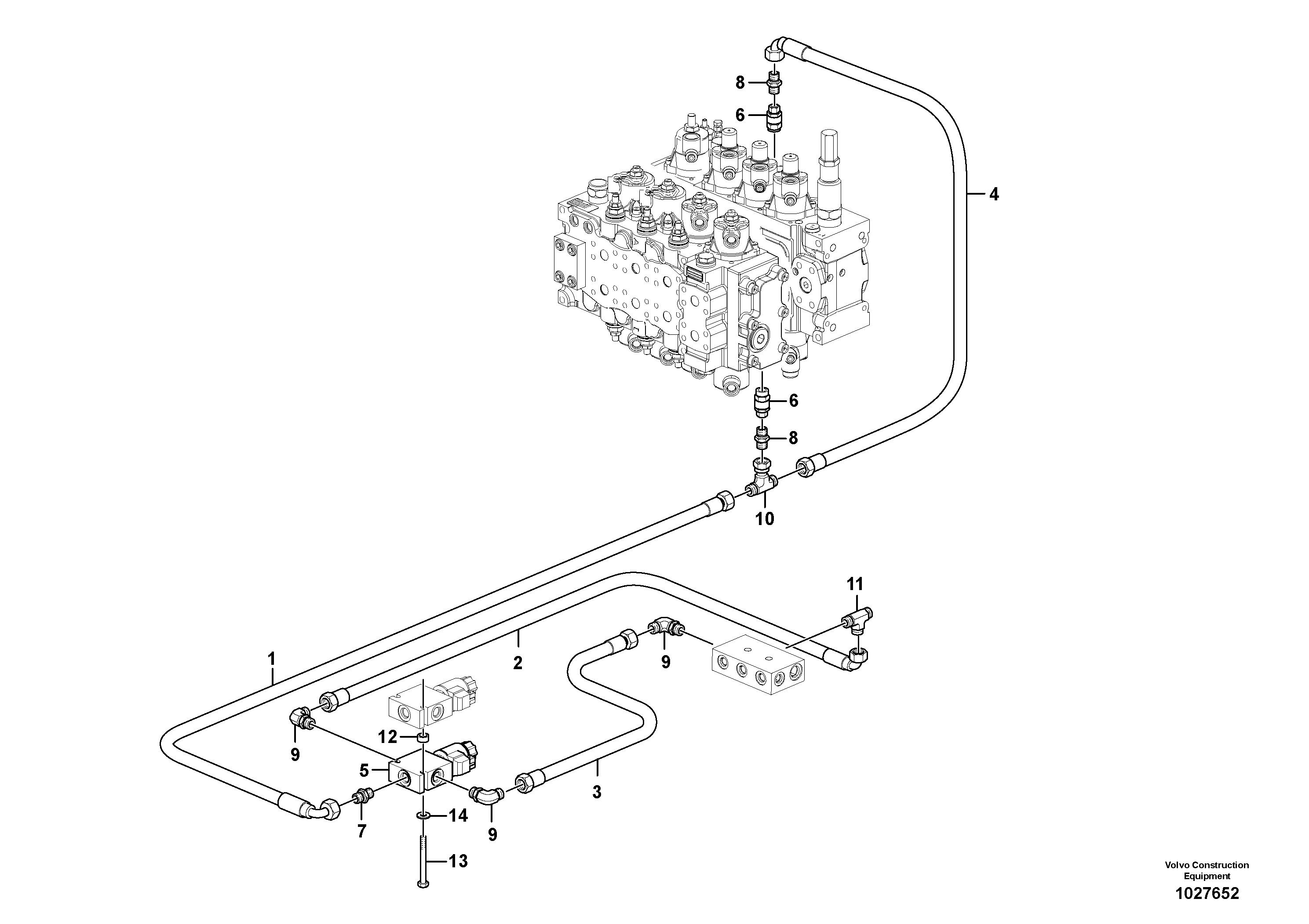 Схема запчастей Volvo EW140C - 50516 Servo system, hammer and shear EW140C