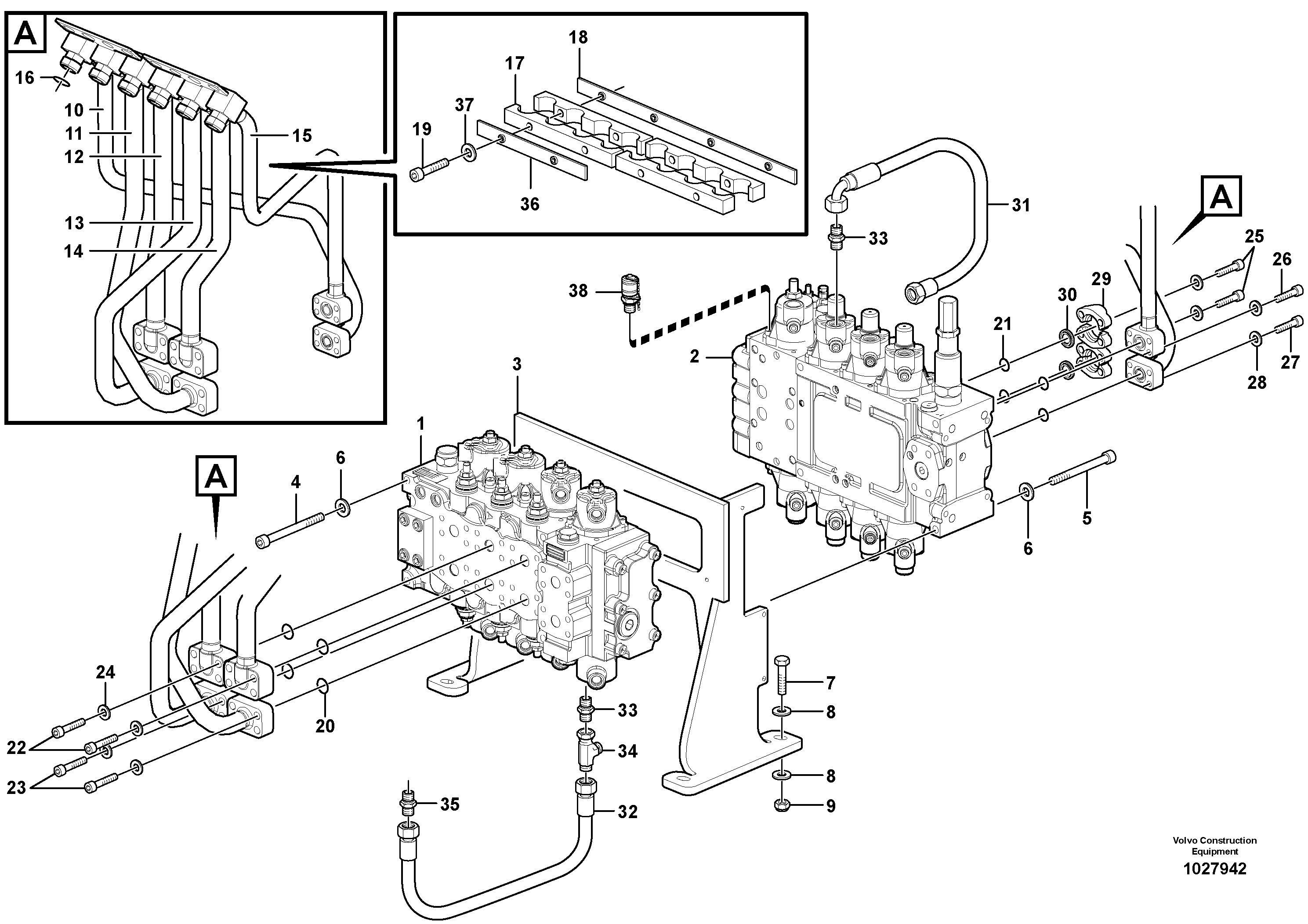 Схема запчастей Volvo EW140C - 45714 Working hydraulic, hammer and shear for upper EW140C