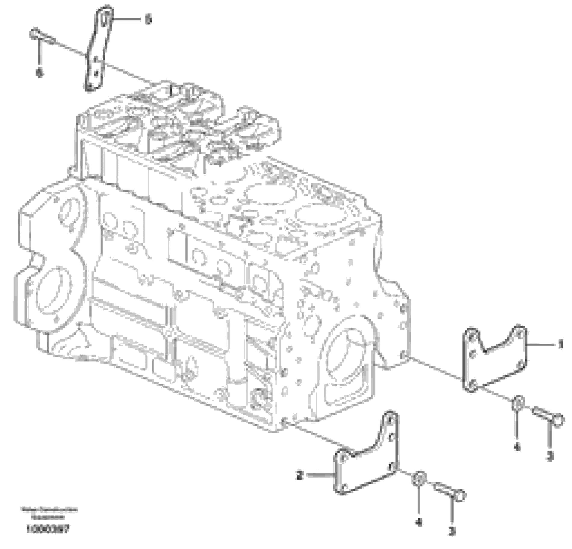 Схема запчастей Volvo EW140C - 49343 Установка двигателя EW140C