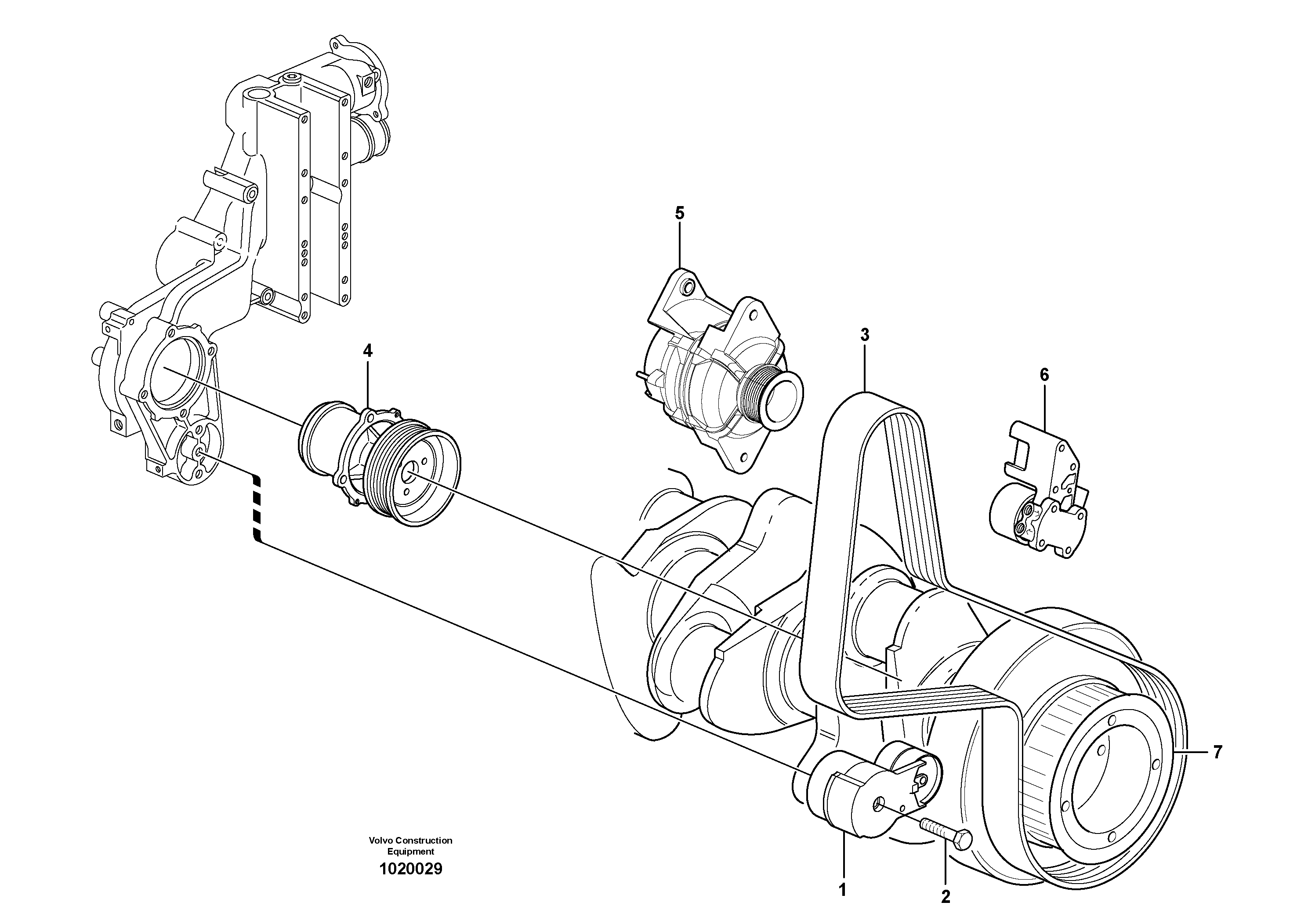 Схема запчастей Volvo EW140C - 51962 Belt transmission EW140C