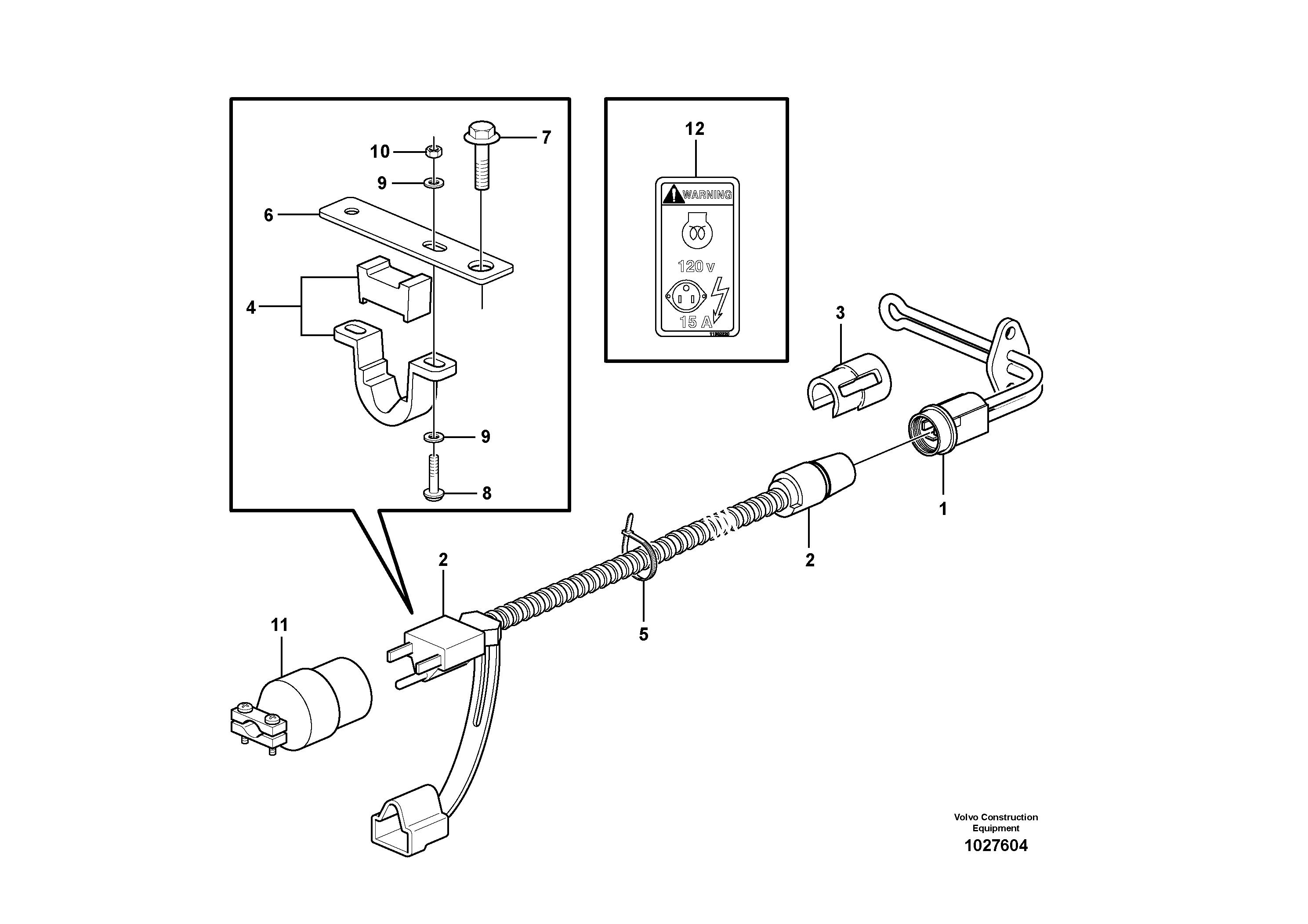 Схема запчастей Volvo EW140C - 48593 Engine heater EW140C