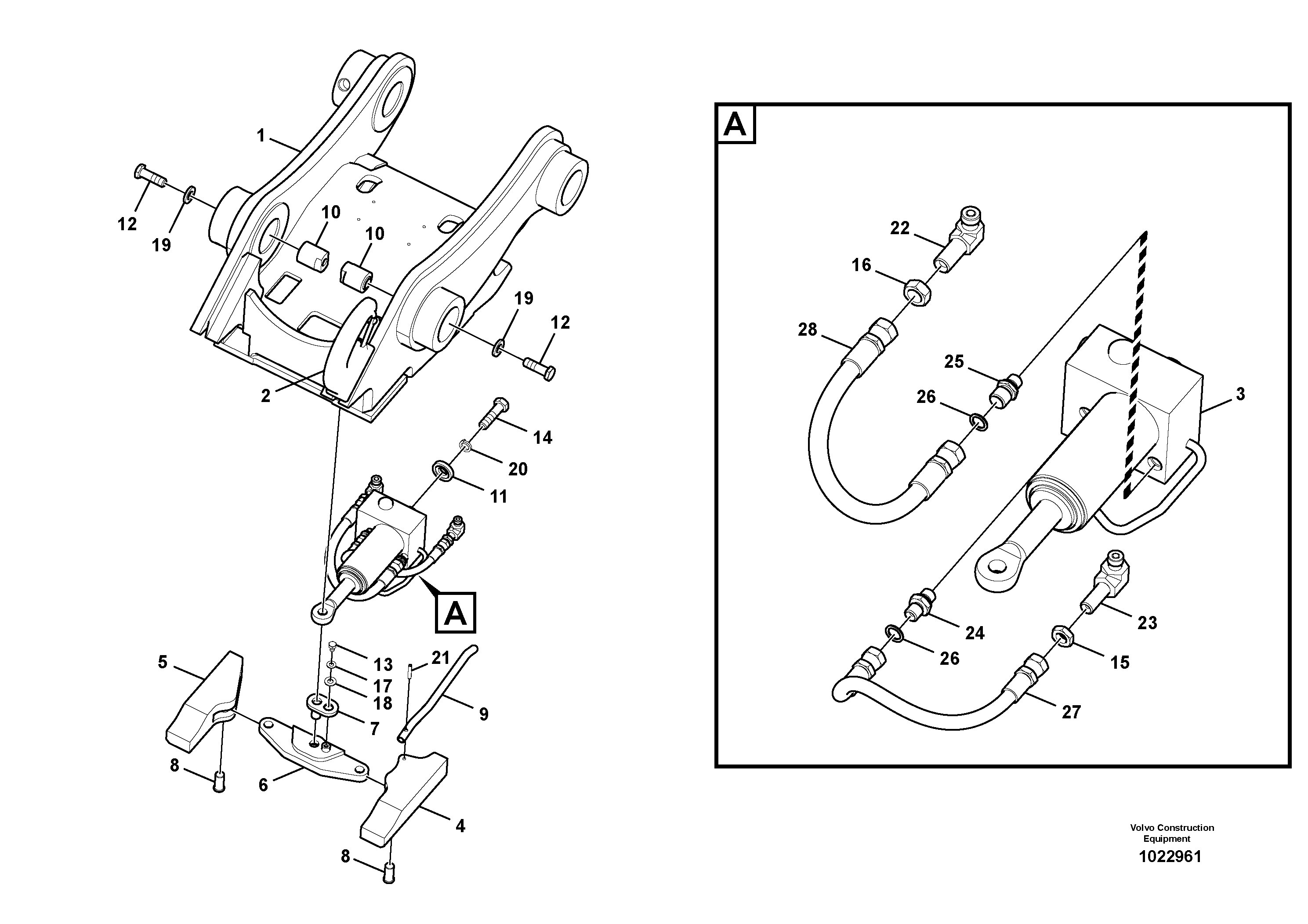 Схема запчастей Volvo EW140C - 84585 Attachment bracket, quickfit EW140C