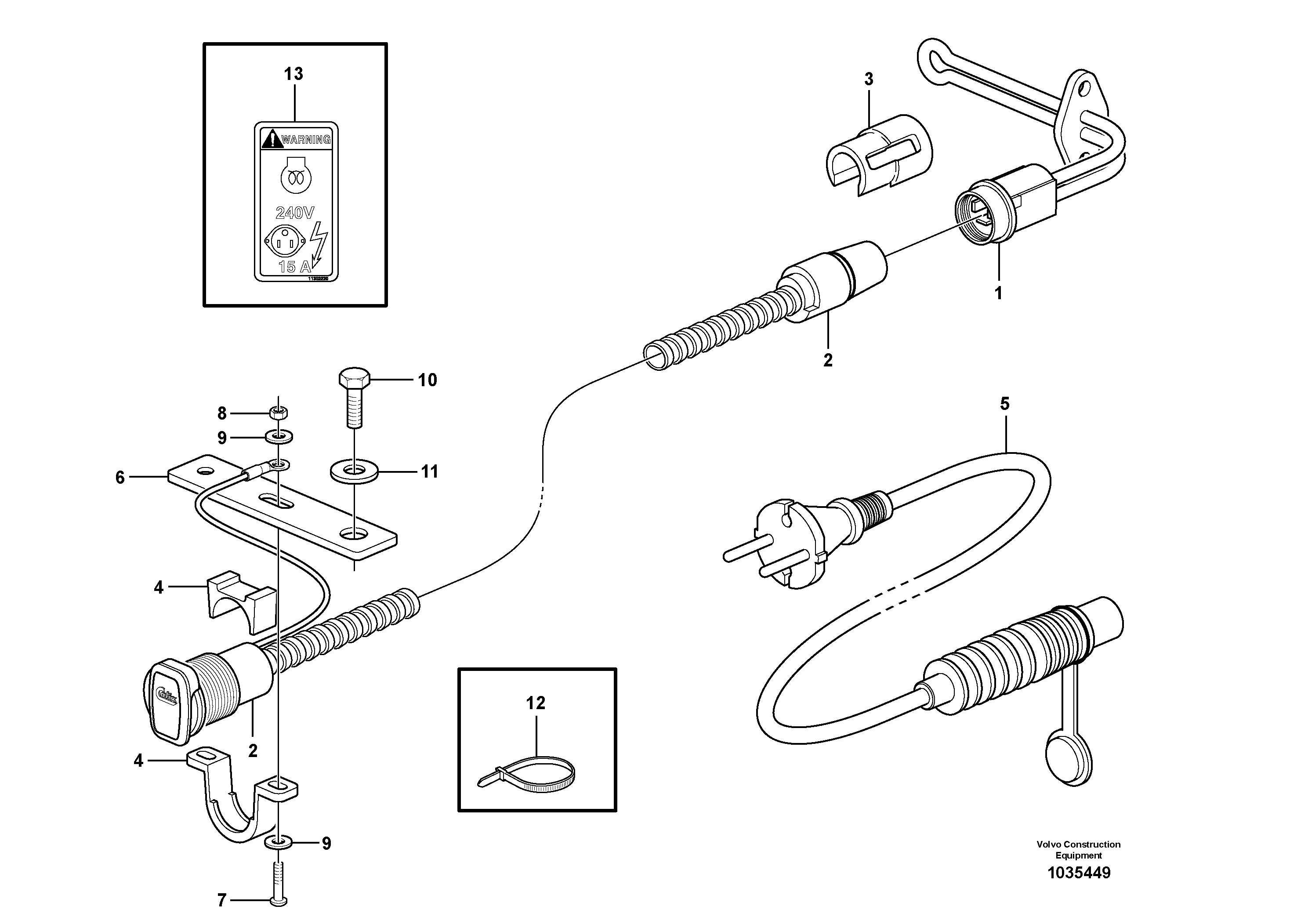 Схема запчастей Volvo EW140C - 51966 Engine heater EW140C