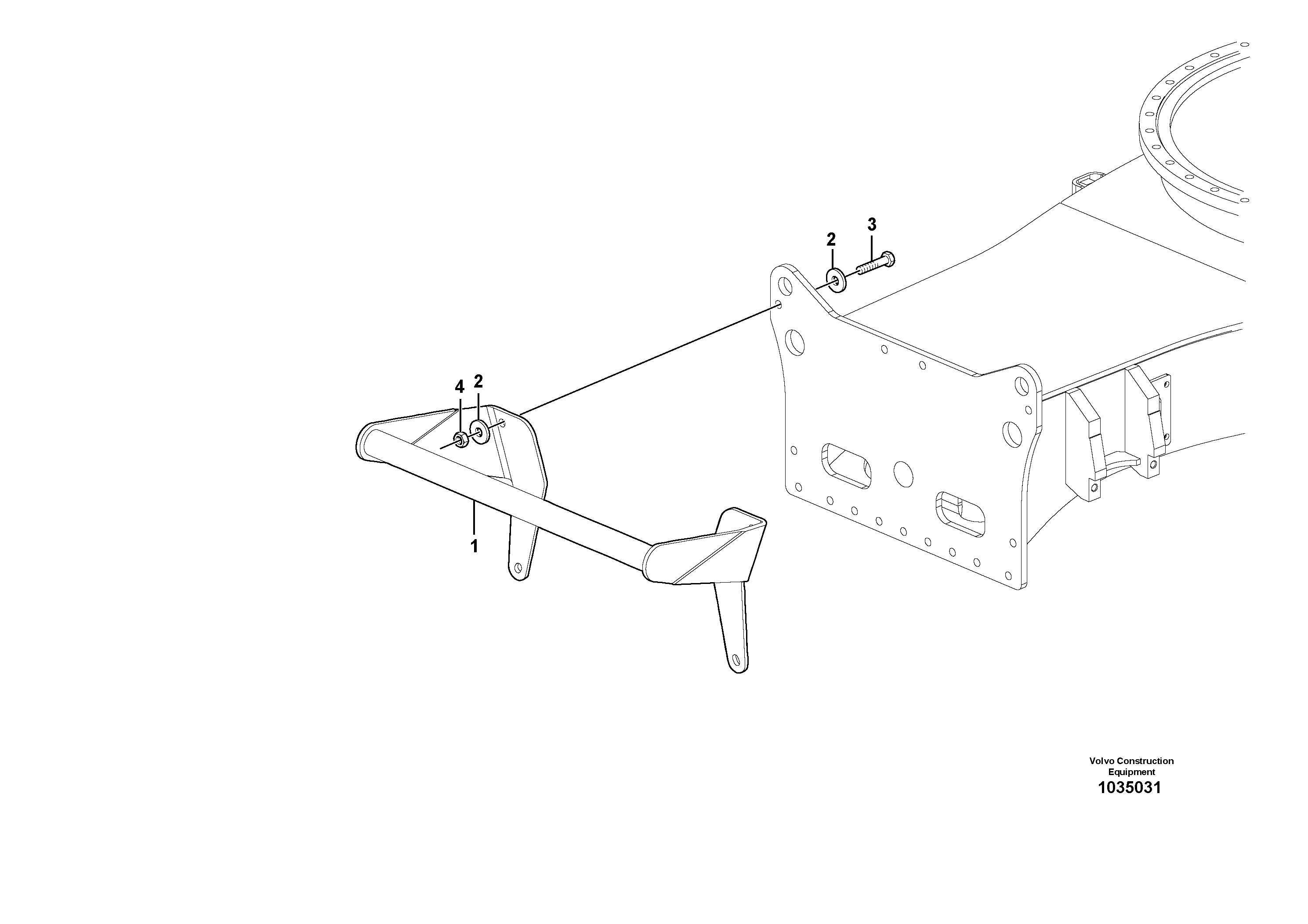 Схема запчастей Volvo EW140C - 60322 Bucket rest EW140C