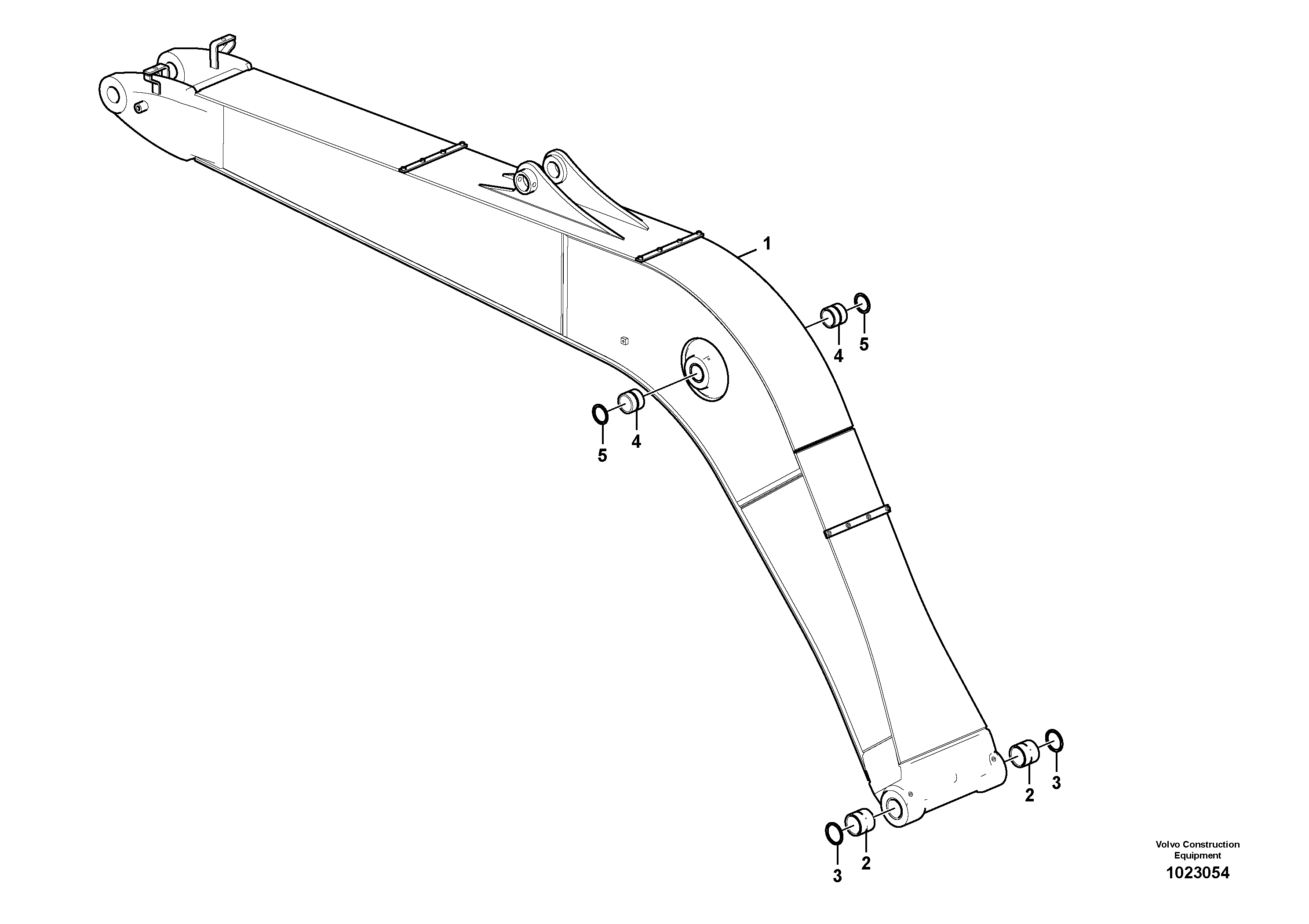 Схема запчастей Volvo EW140C - 92808 Boom and grease piping EW140C