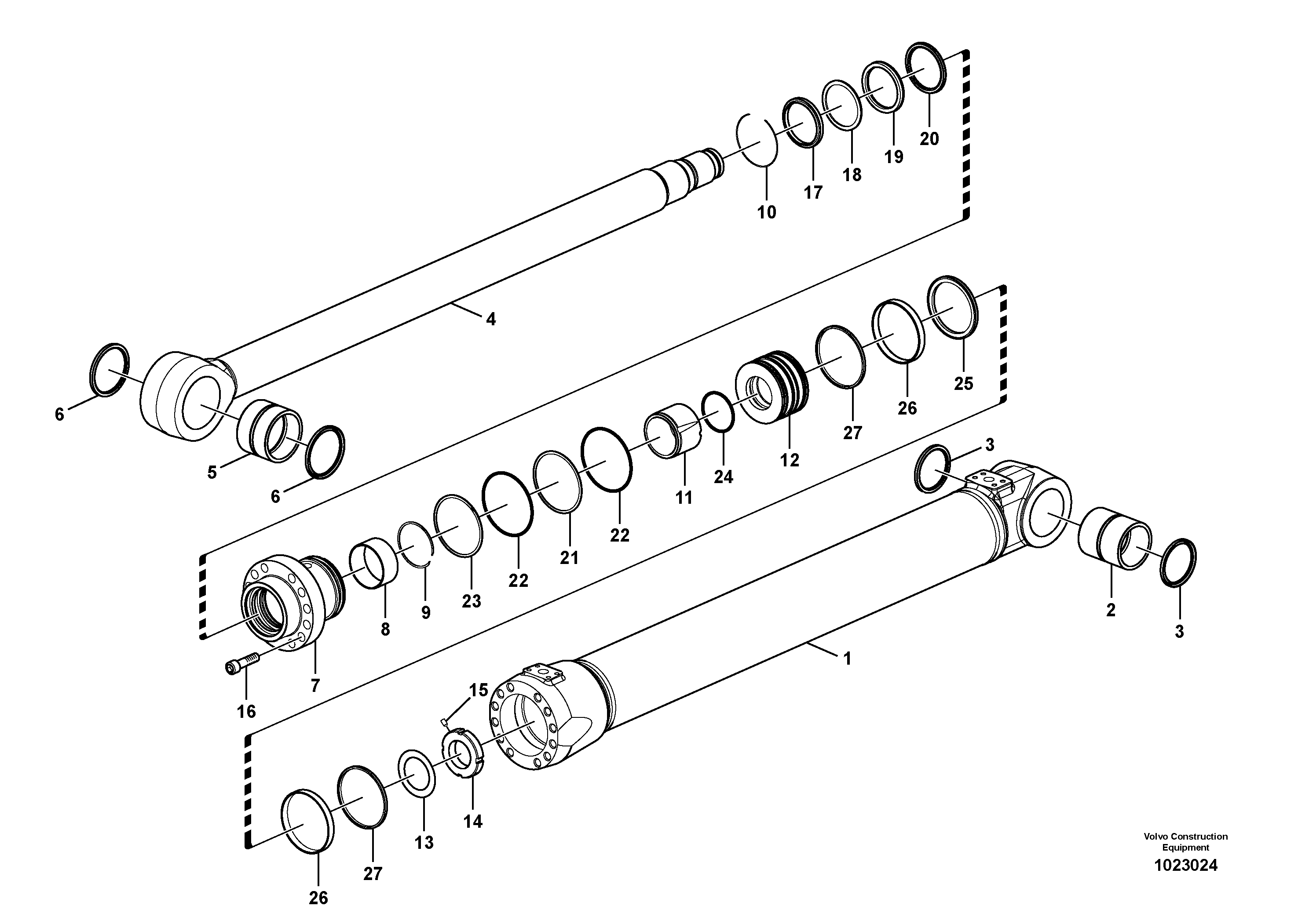 Схема запчастей Volvo EW140C - 98855 Boom cylinder, adjustable 1st EW140C