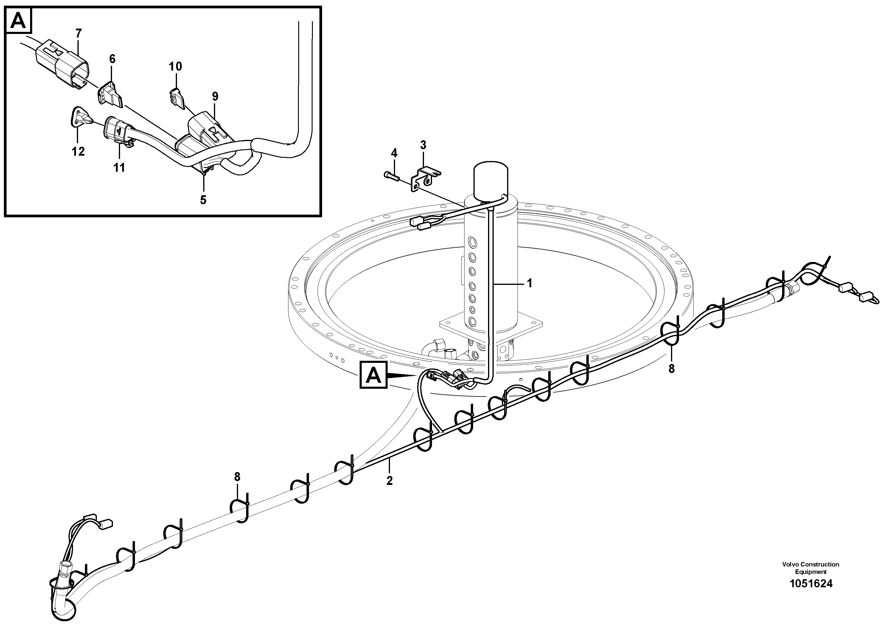 Схема запчастей Volvo EW140C - 105653 Center passage EW140C