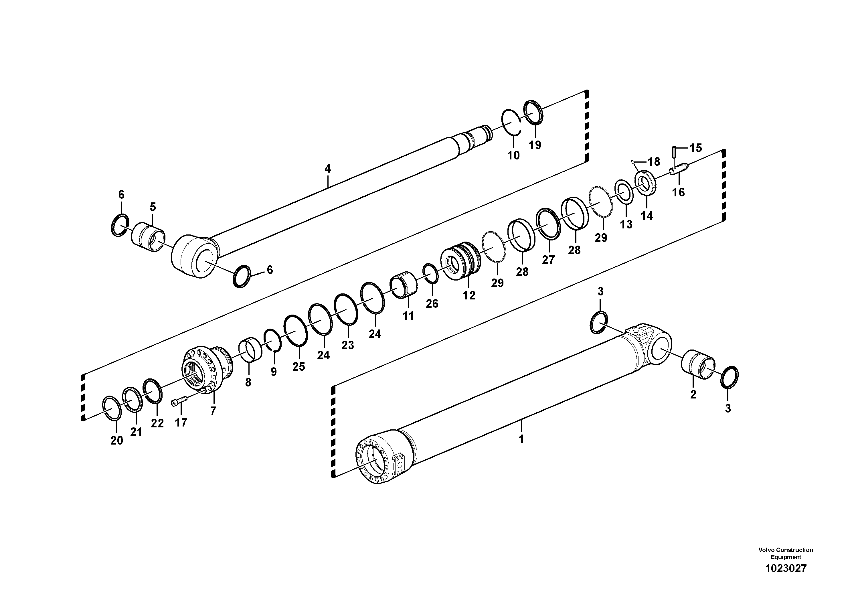 Схема запчастей Volvo EW140C - 3290 Dipper arm cylinder EW140C