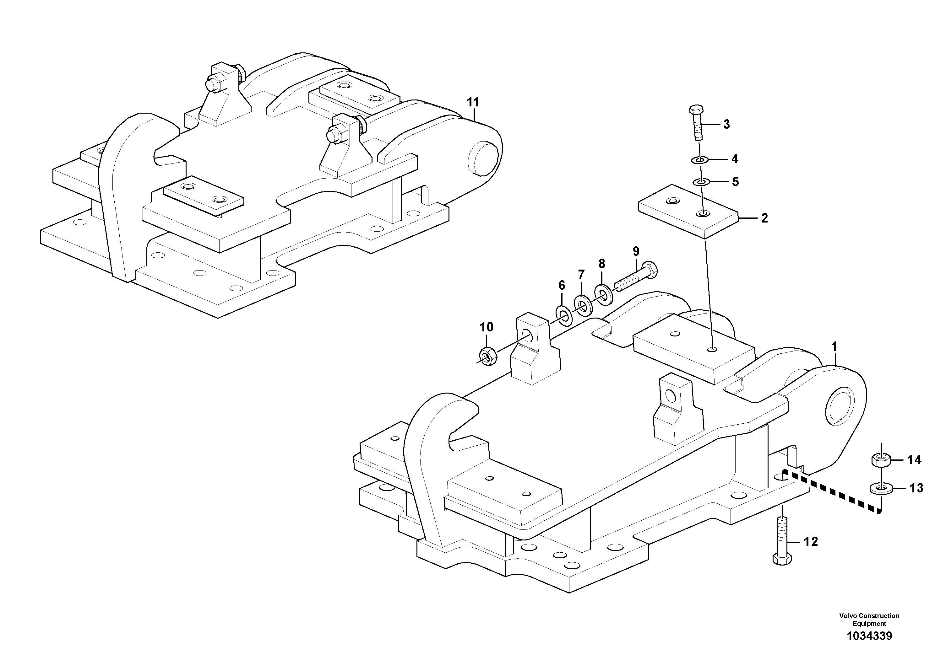 Схема запчастей Volvo EW160C - 82560 Attachment bracket EW160C