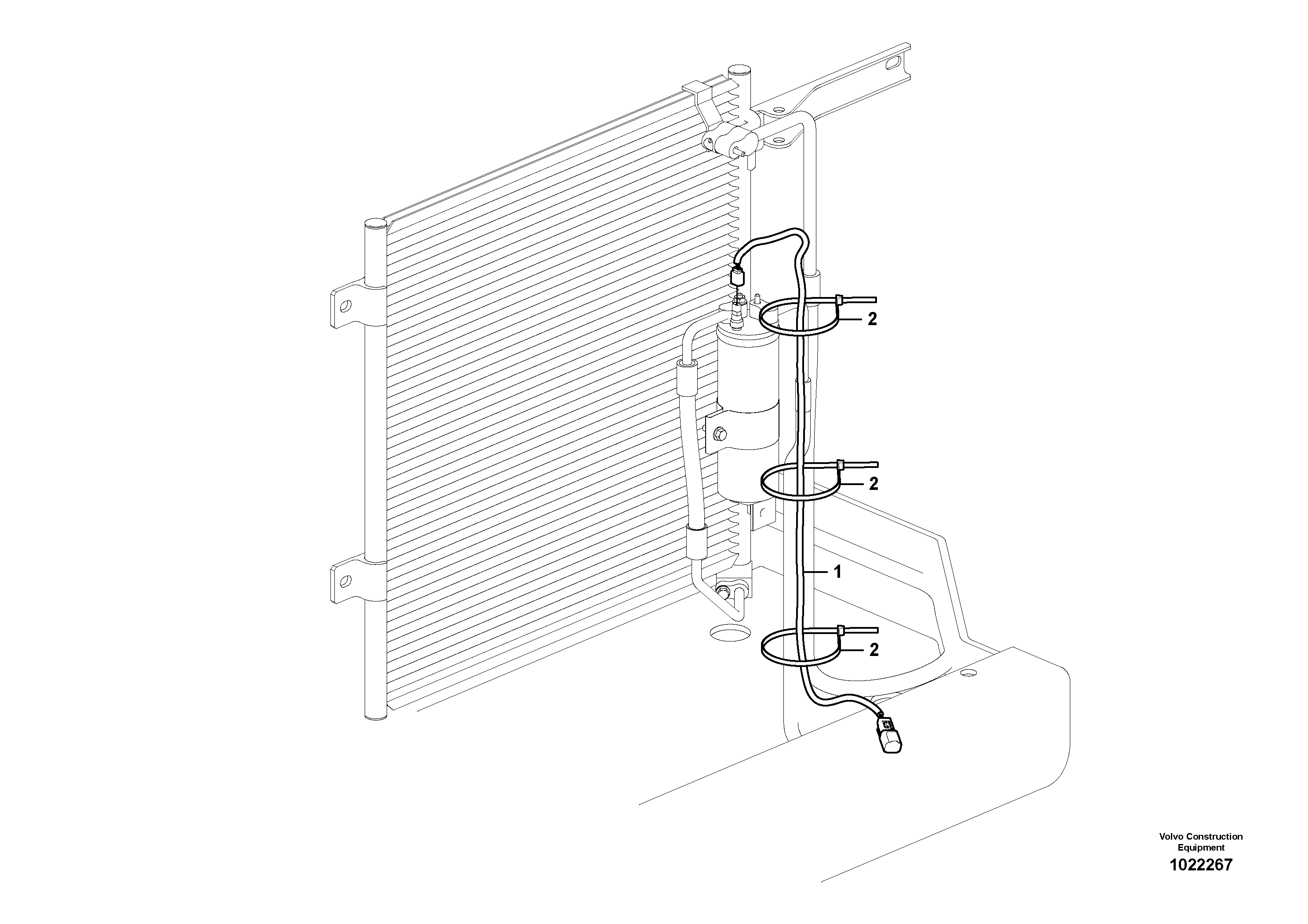 Схема запчастей Volvo EW160C - 82763 Cable harness, air conditioning EW160C