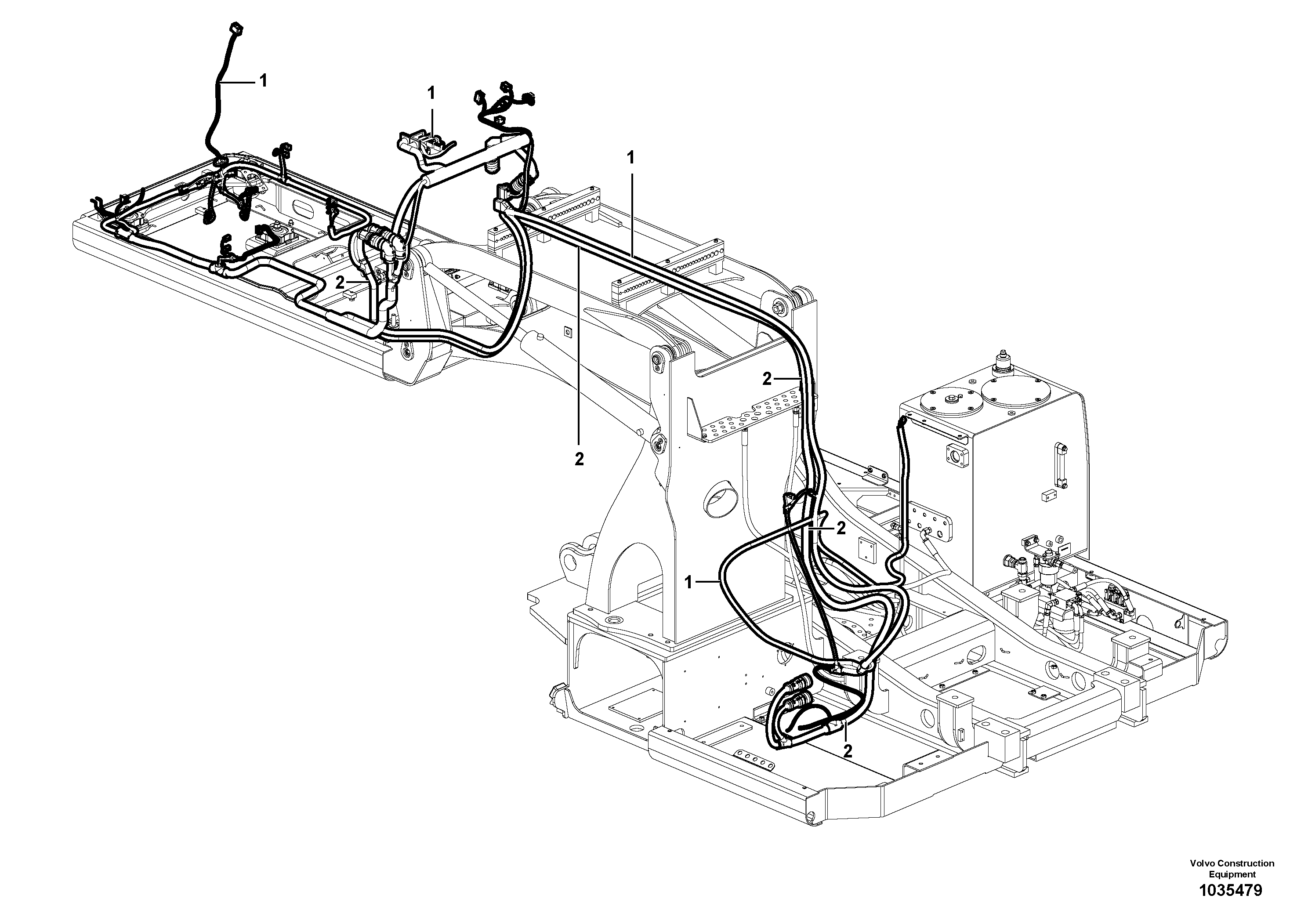 Схема запчастей Volvo EW160C - 88138 Cable harness, elevating cab EW160C