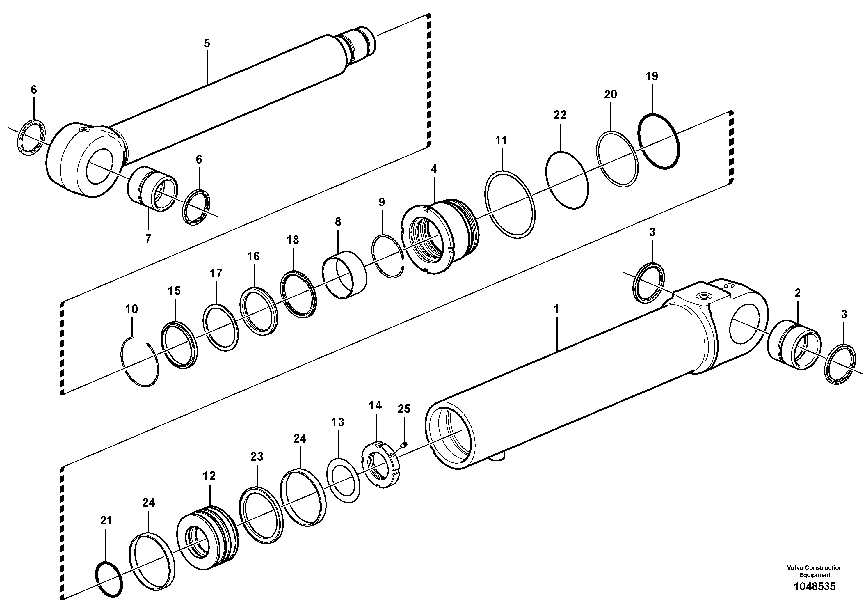 Схема запчастей Volvo EW160C - 102896 Boom offset cylinder EW160C