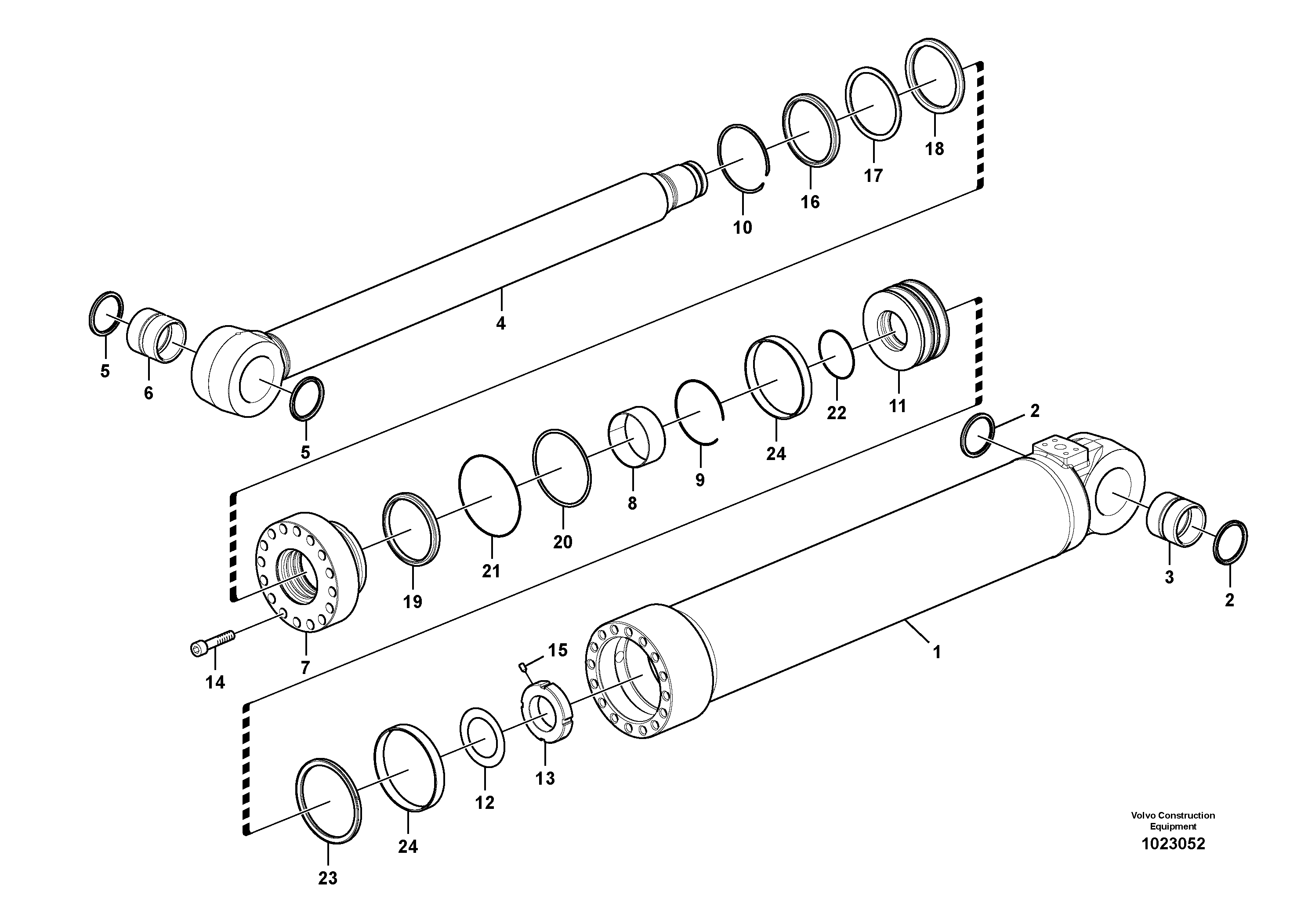 Схема запчастей Volvo EW160C - 87905 Boom cylinder, adjustable 1st EW160C