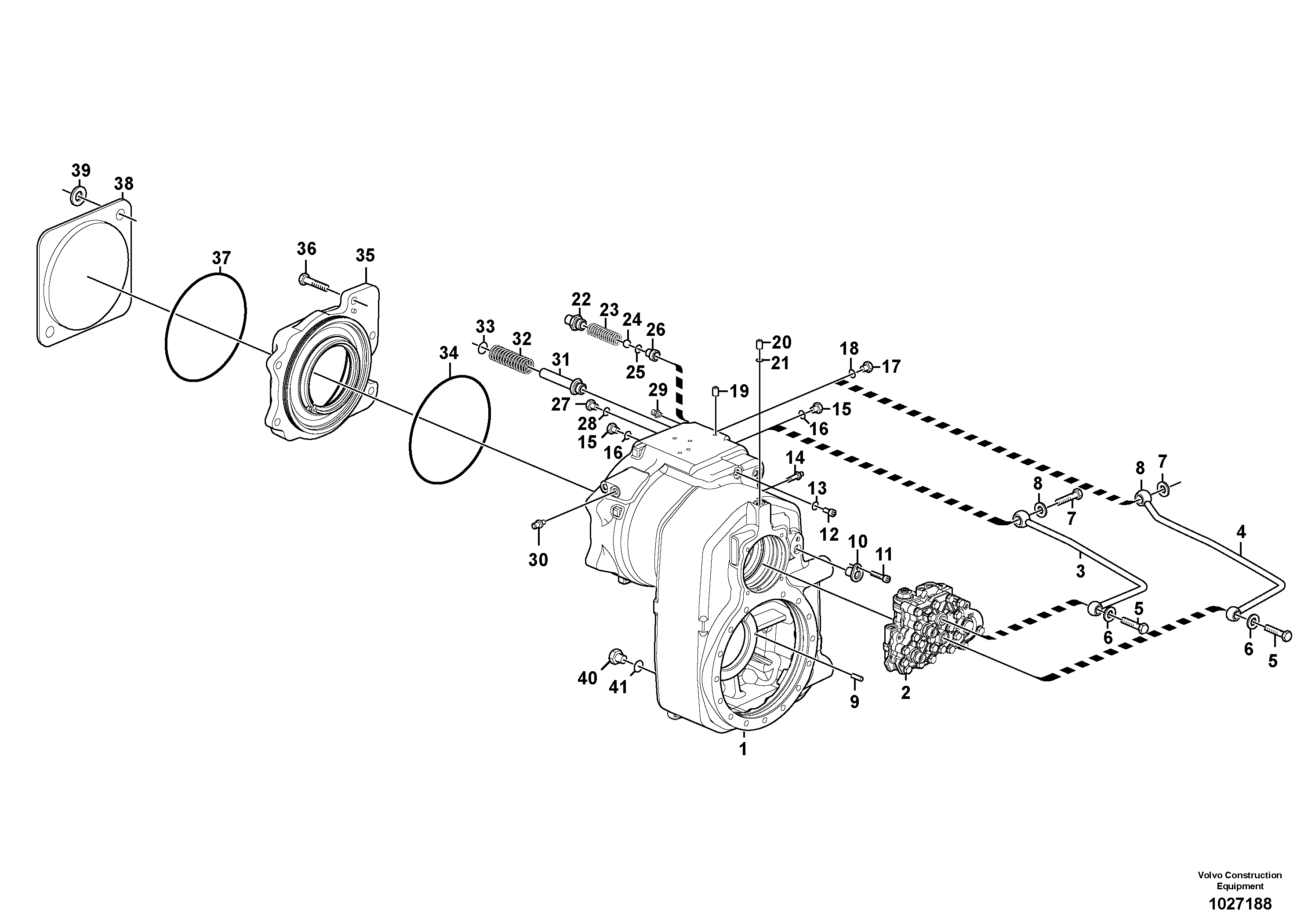 Схема запчастей Volvo EW160C - 90213 Transfer gear box EW160C