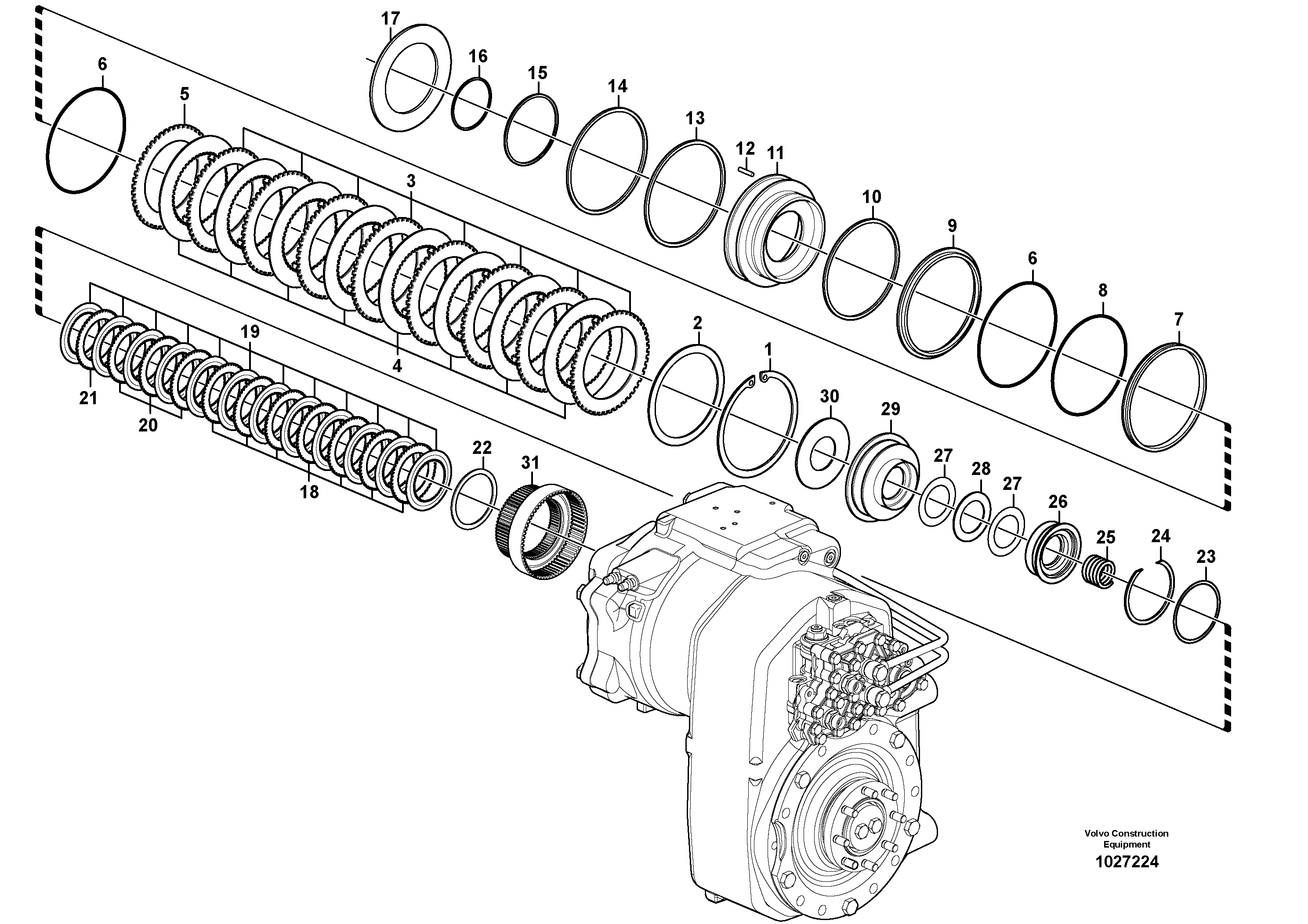 Схема запчастей Volvo EW160C - 90884 Transfer case, hydraulic coupling EW160C