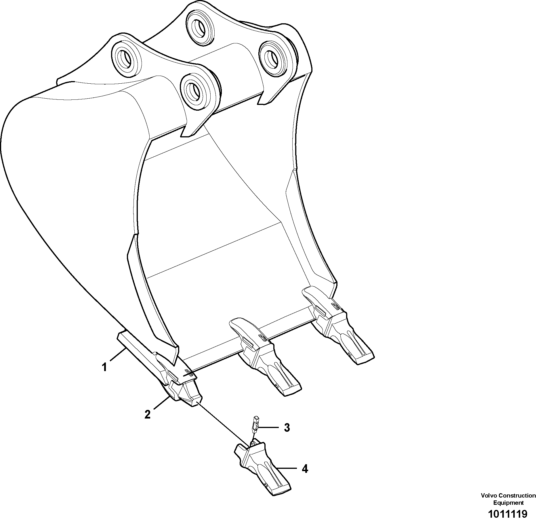 Схема запчастей Volvo EW160C - 60684 Ковш ATTACHMENTS EXCAVATOR WHEELED EXCAVATORS BUCKET&HAMMER