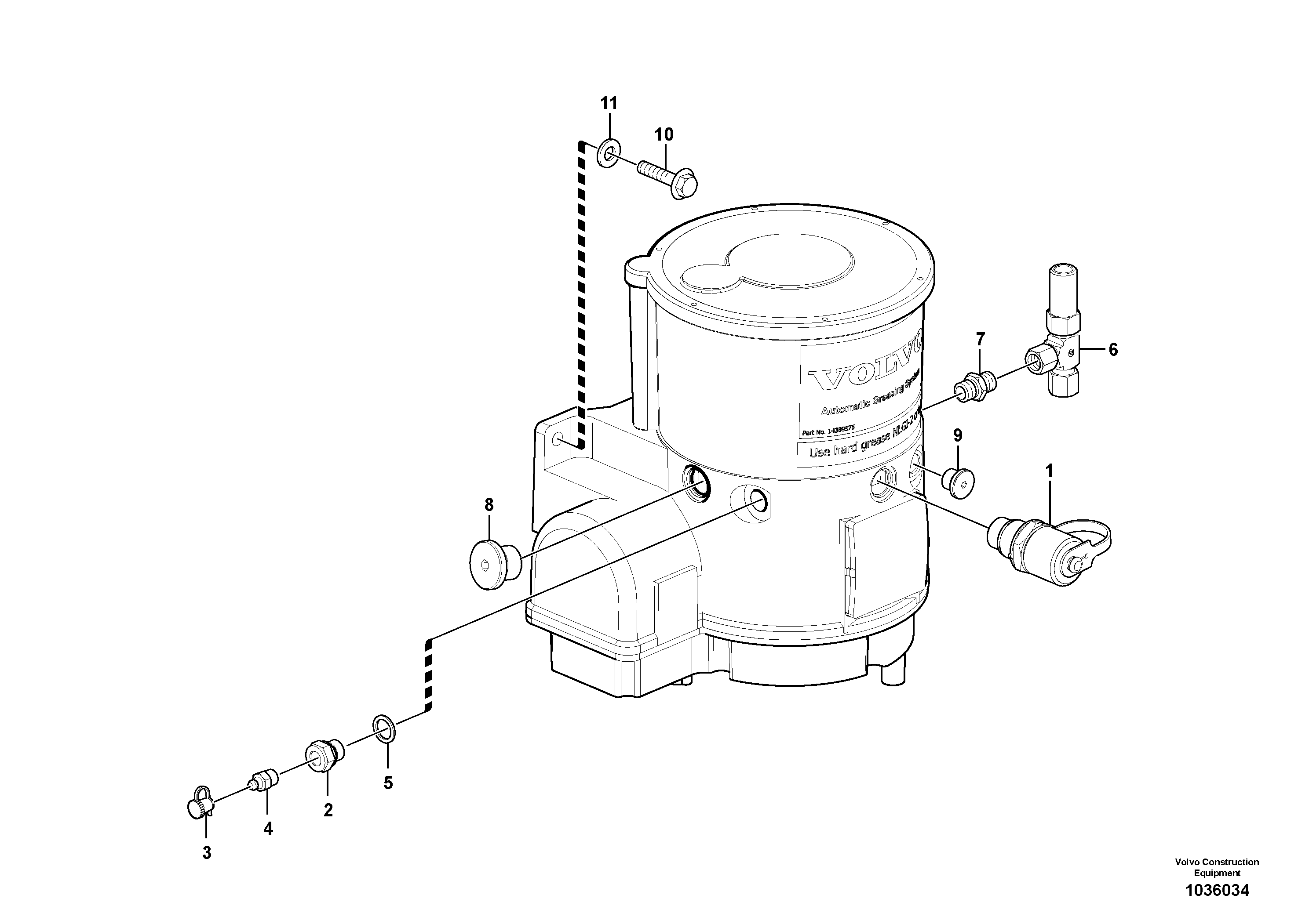 Схема запчастей Volvo EW180C - 7851 Pump with fitting parts EW180C