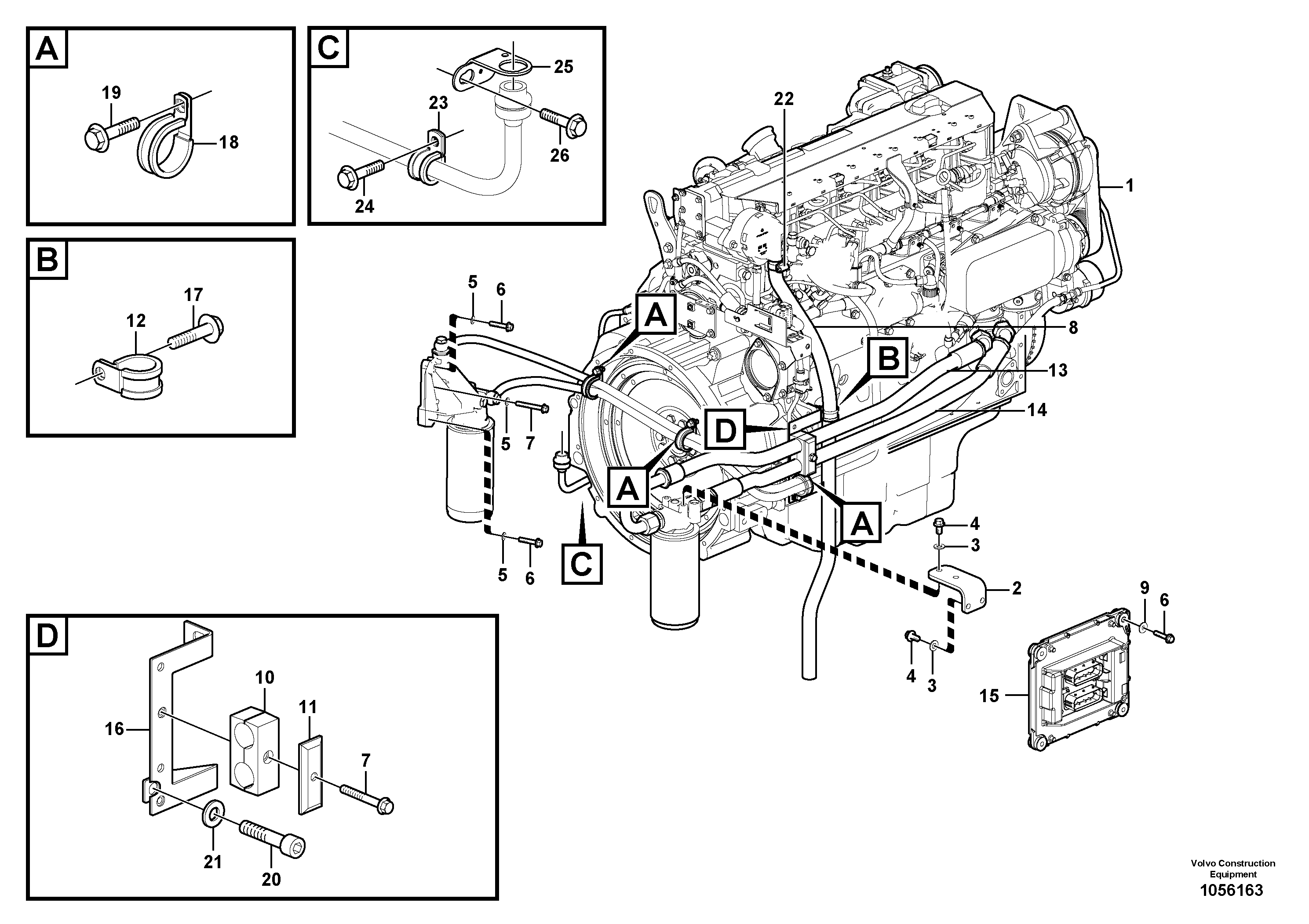 Схема запчастей Volvo EW180C - 75392 Двигатель в сборе EW180C