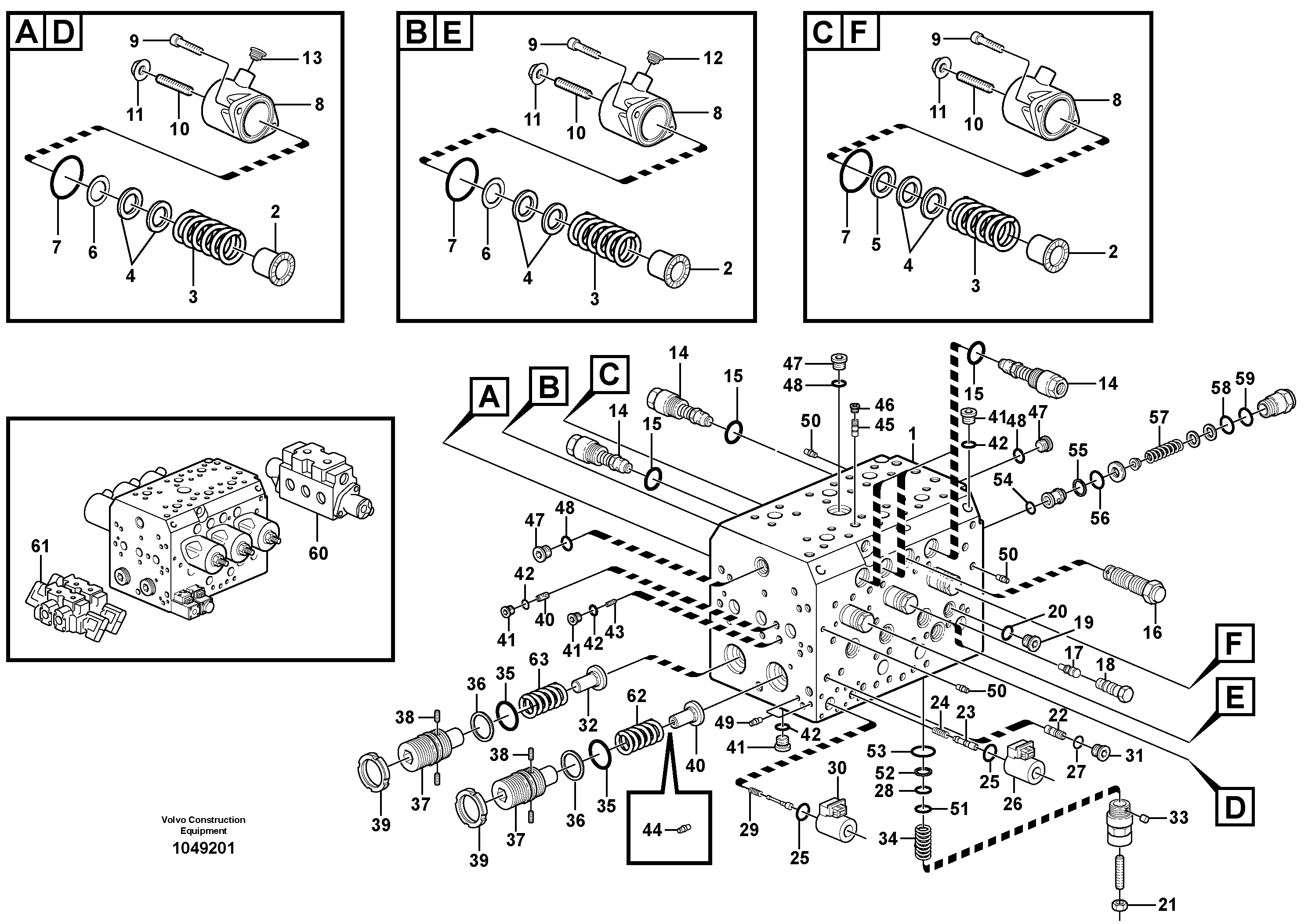 Схема запчастей Volvo EW180C - 102171 Main valve assembly, assembly block EW180C