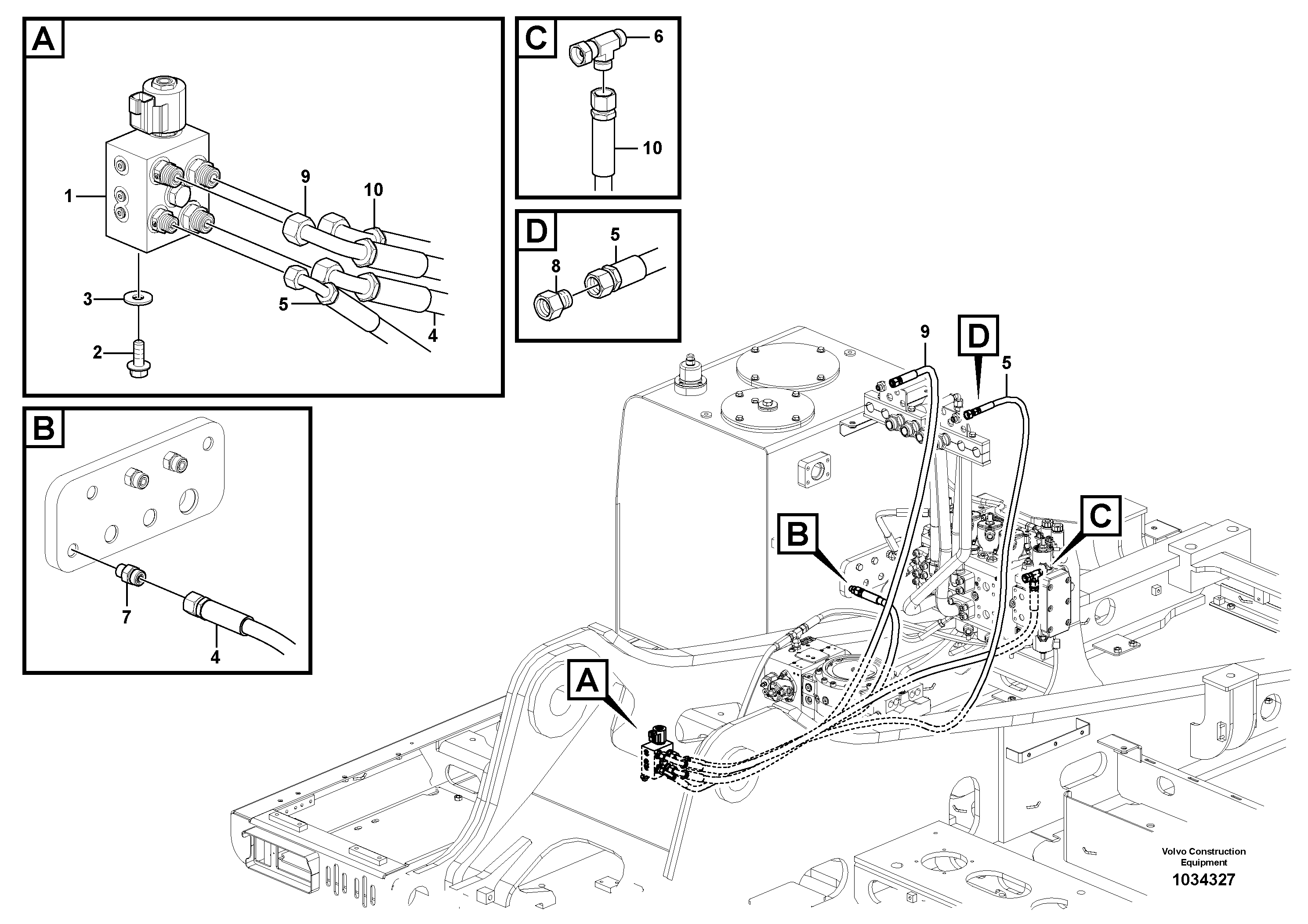 Схема запчастей Volvo EW180C - 65418 Hydraulic valve EW180C