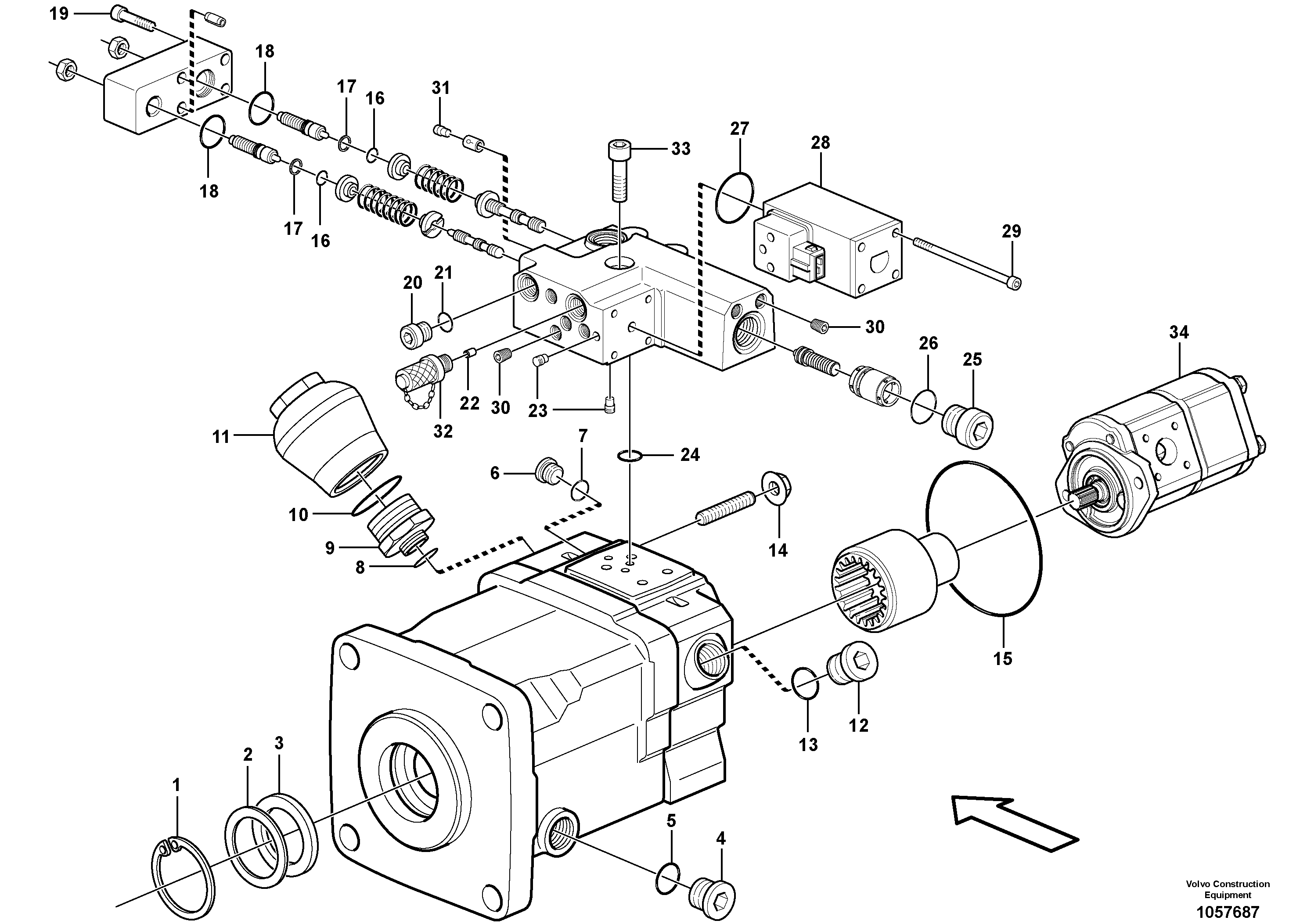 Схема запчастей Volvo EW180C - 95452 Насос EW180C