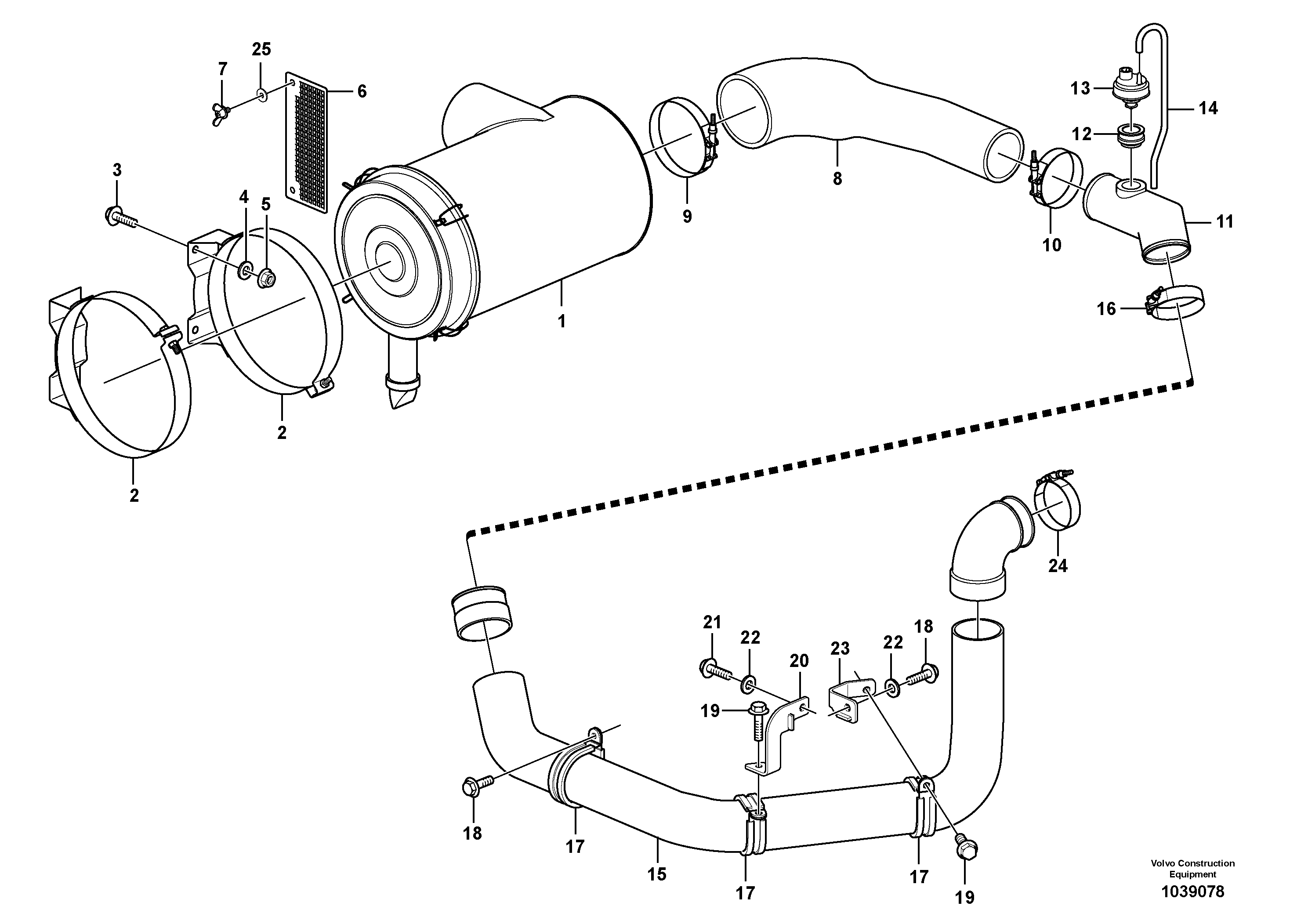 Схема запчастей Volvo EW180C - 60619 Система впуска EW180C