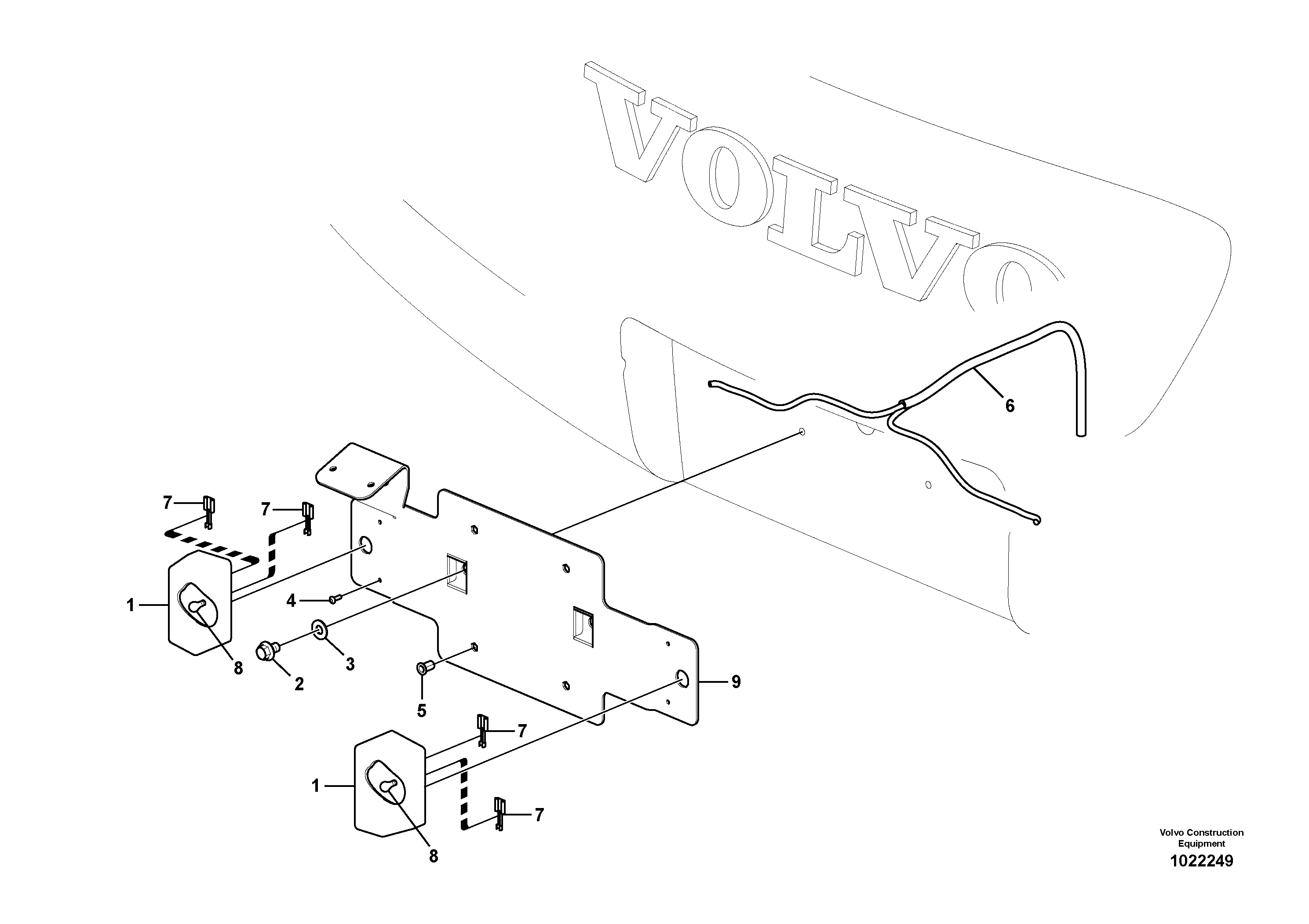 Схема запчастей Volvo EW180C - 68919 License plate EW180C