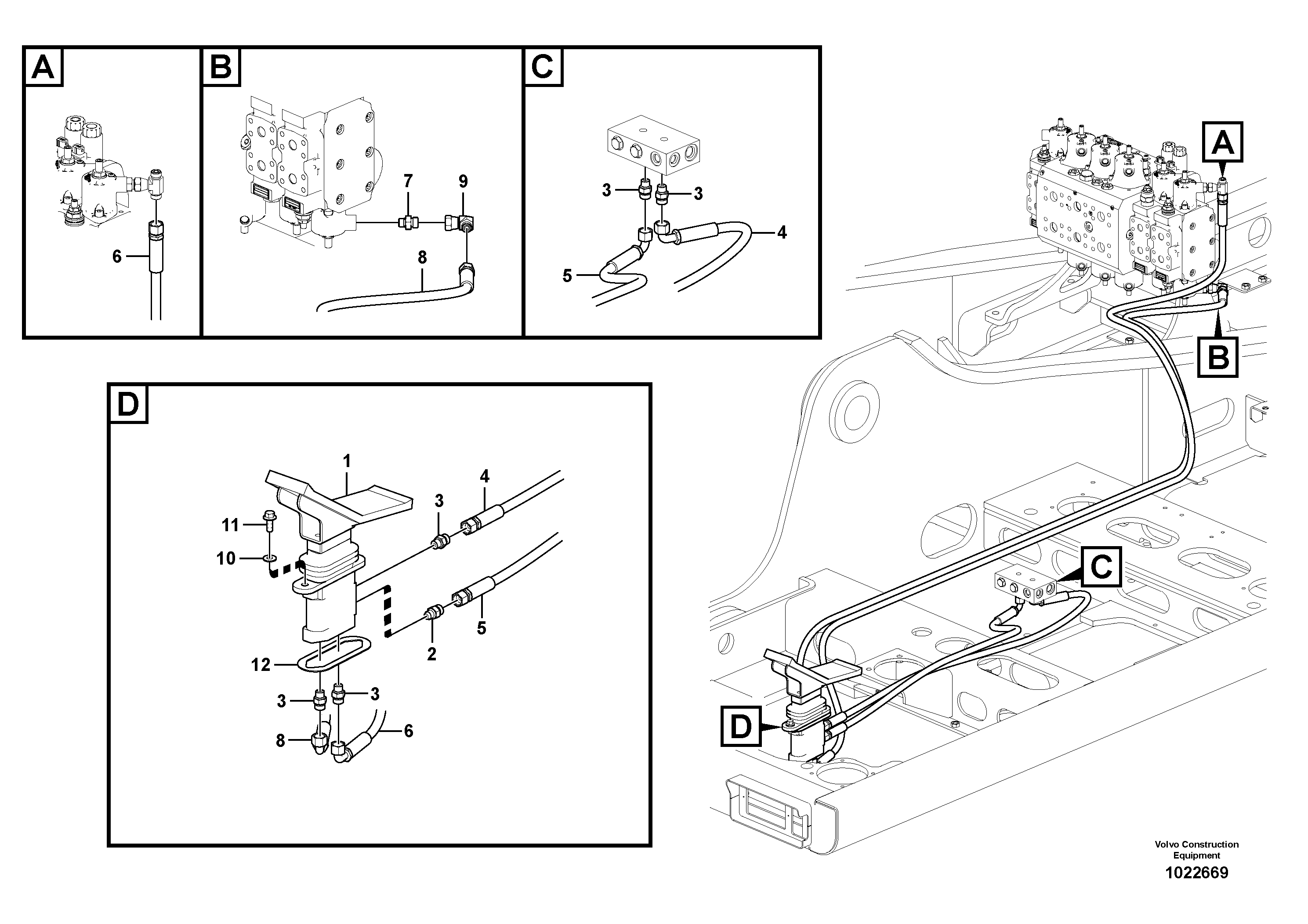 Схема запчастей Volvo EW180C - 27700 Working hydraulic, 2nd boom cylinder on adjustable boom EW180C