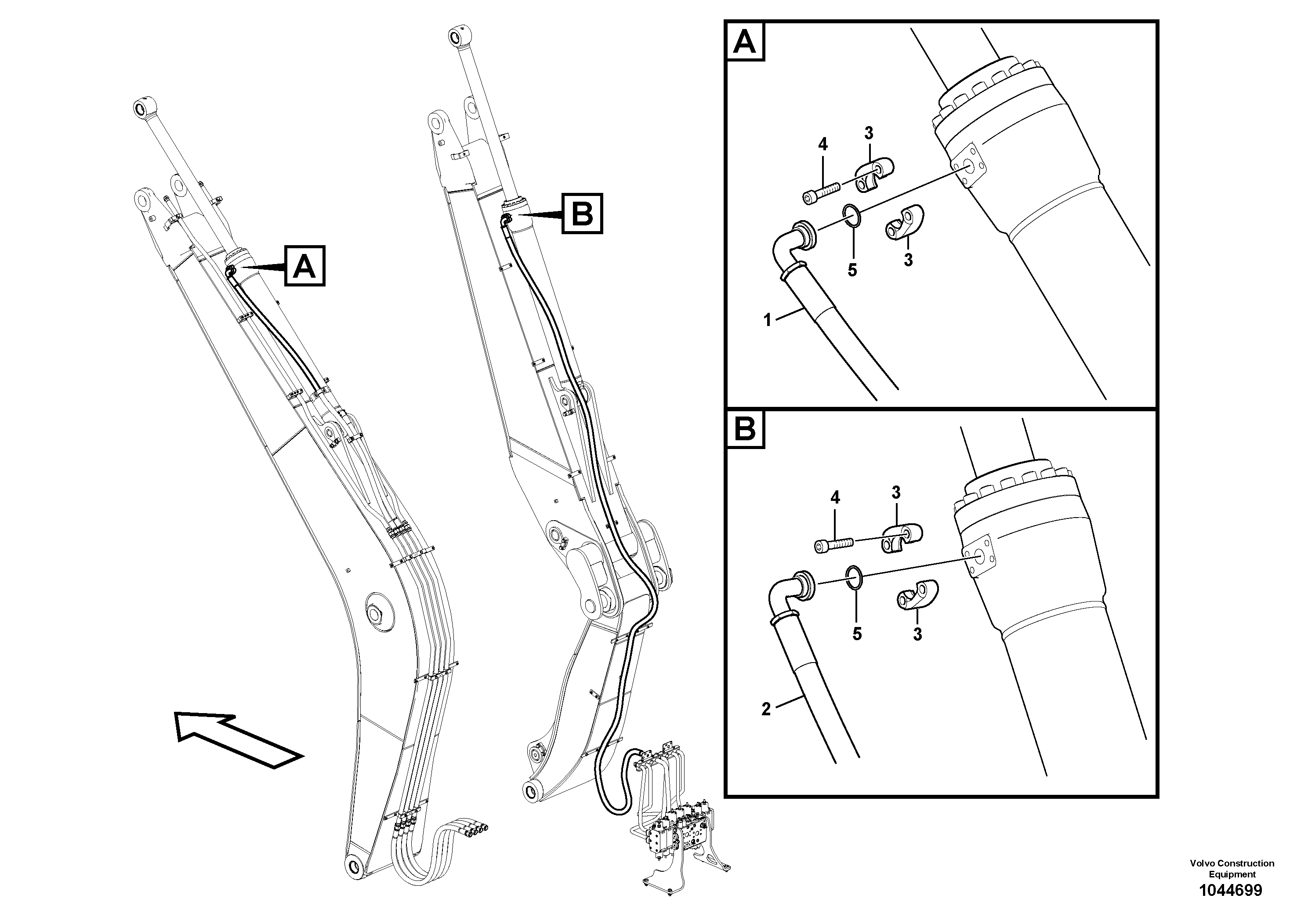 Схема запчастей Volvo EW180C - 30666 Working hydraulic, No dipper arm rapture valve EW180C