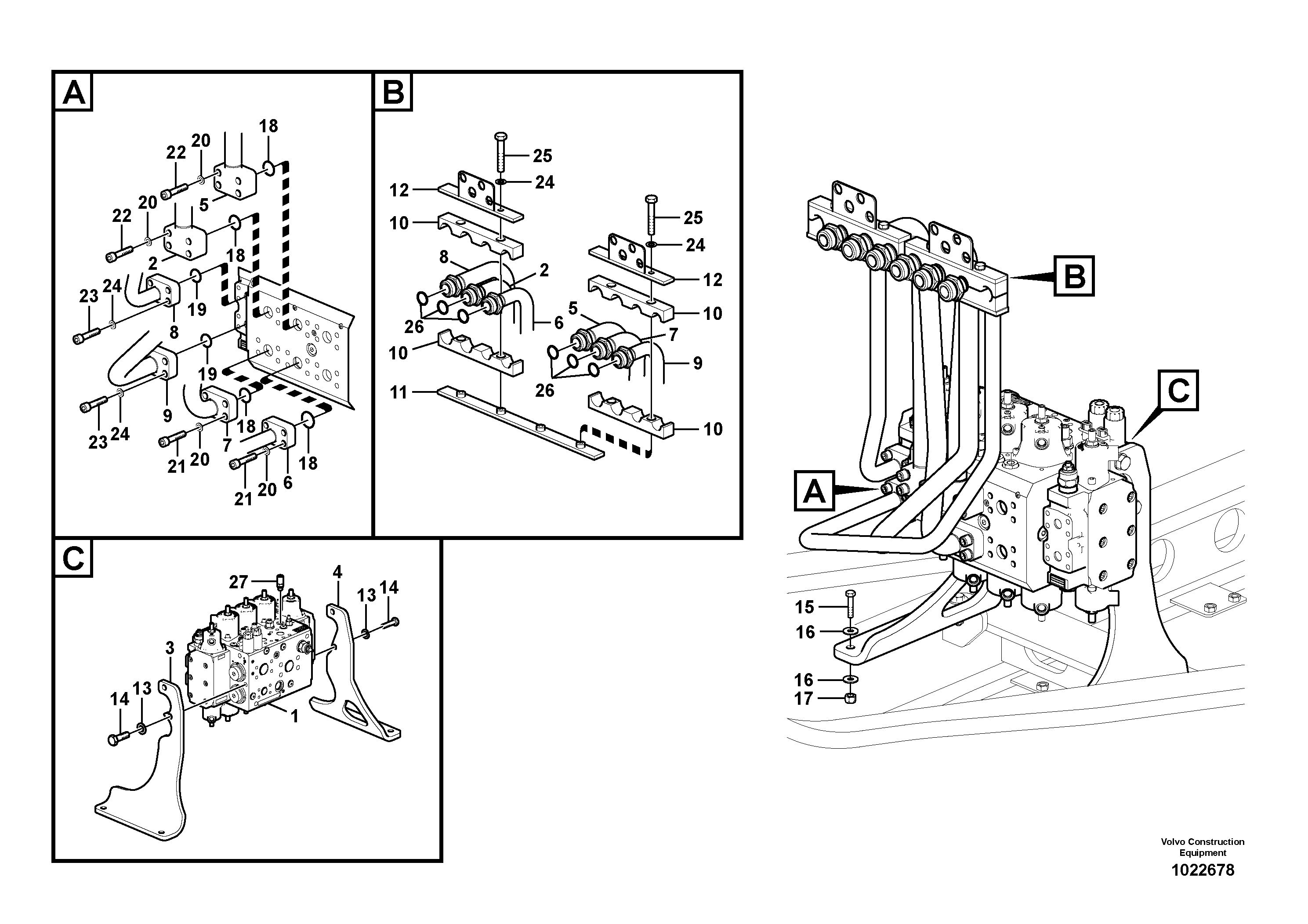 Схема запчастей Volvo EW180C - 30674 Working hydraulic, hammer and shear for upper EW180C