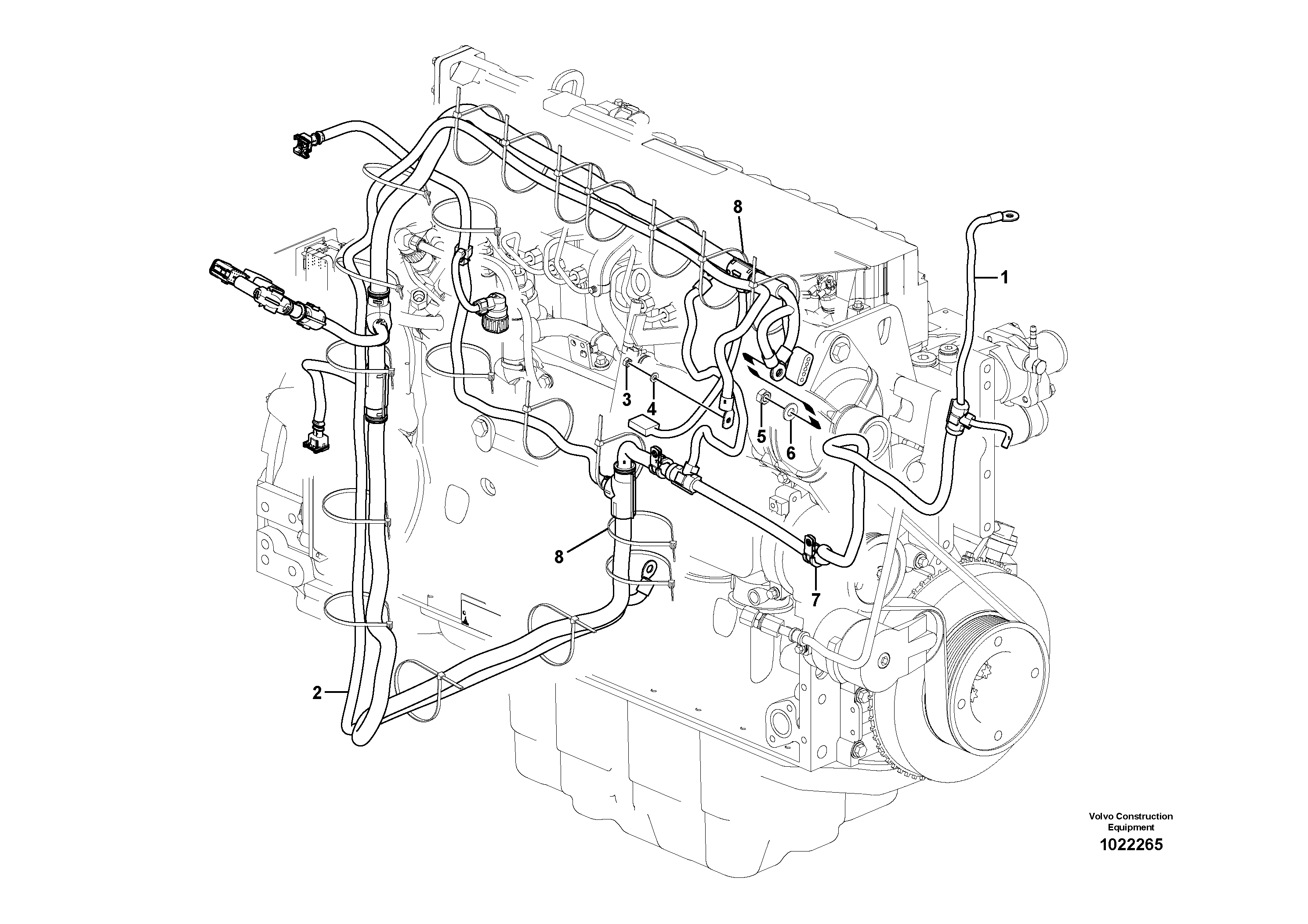 Схема запчастей Volvo EW180C - 45760 Cable harness, engine EW180C