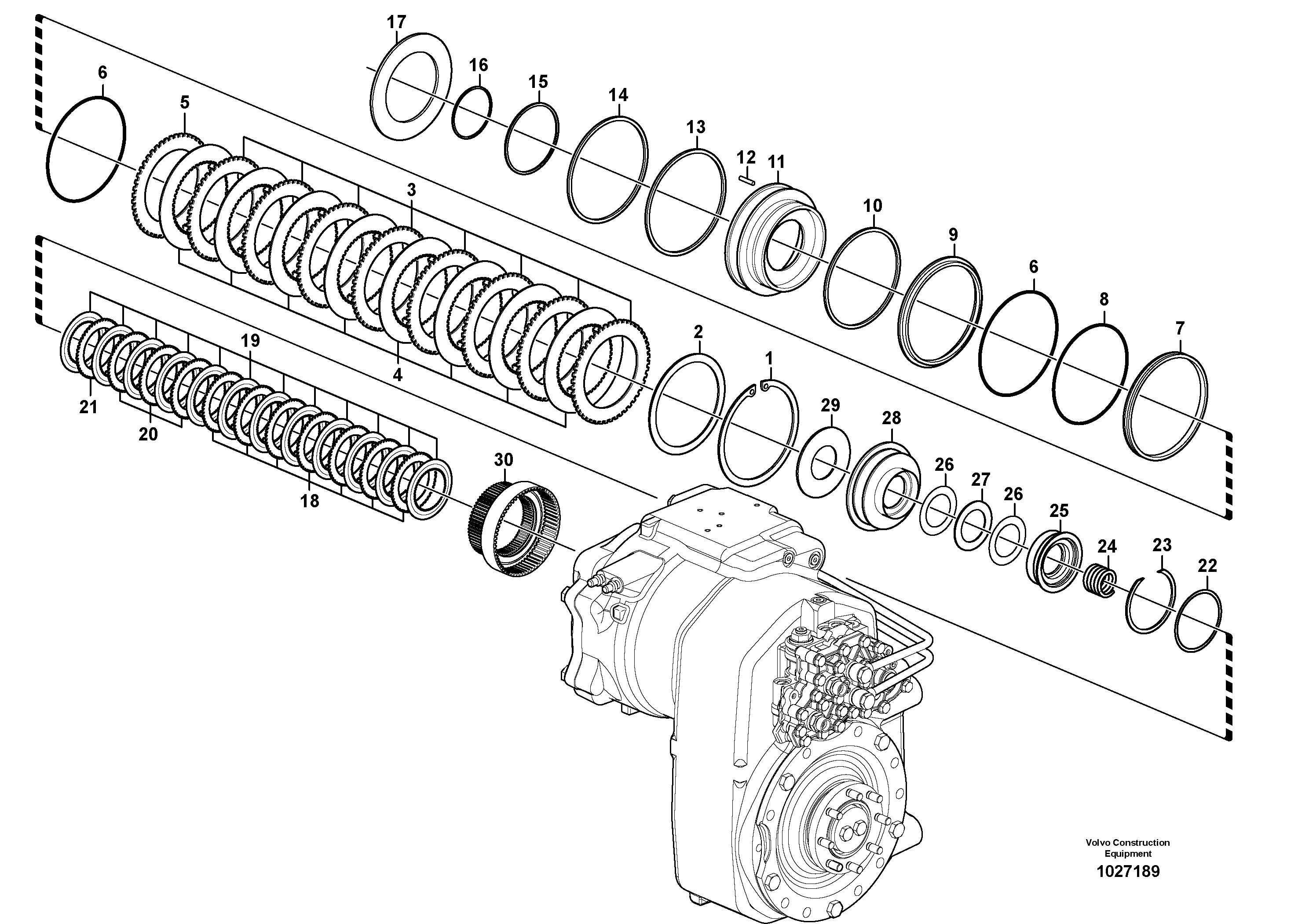 Схема запчастей Volvo EW180C - 17546 Transfer case, hydraulic coupling EW180C