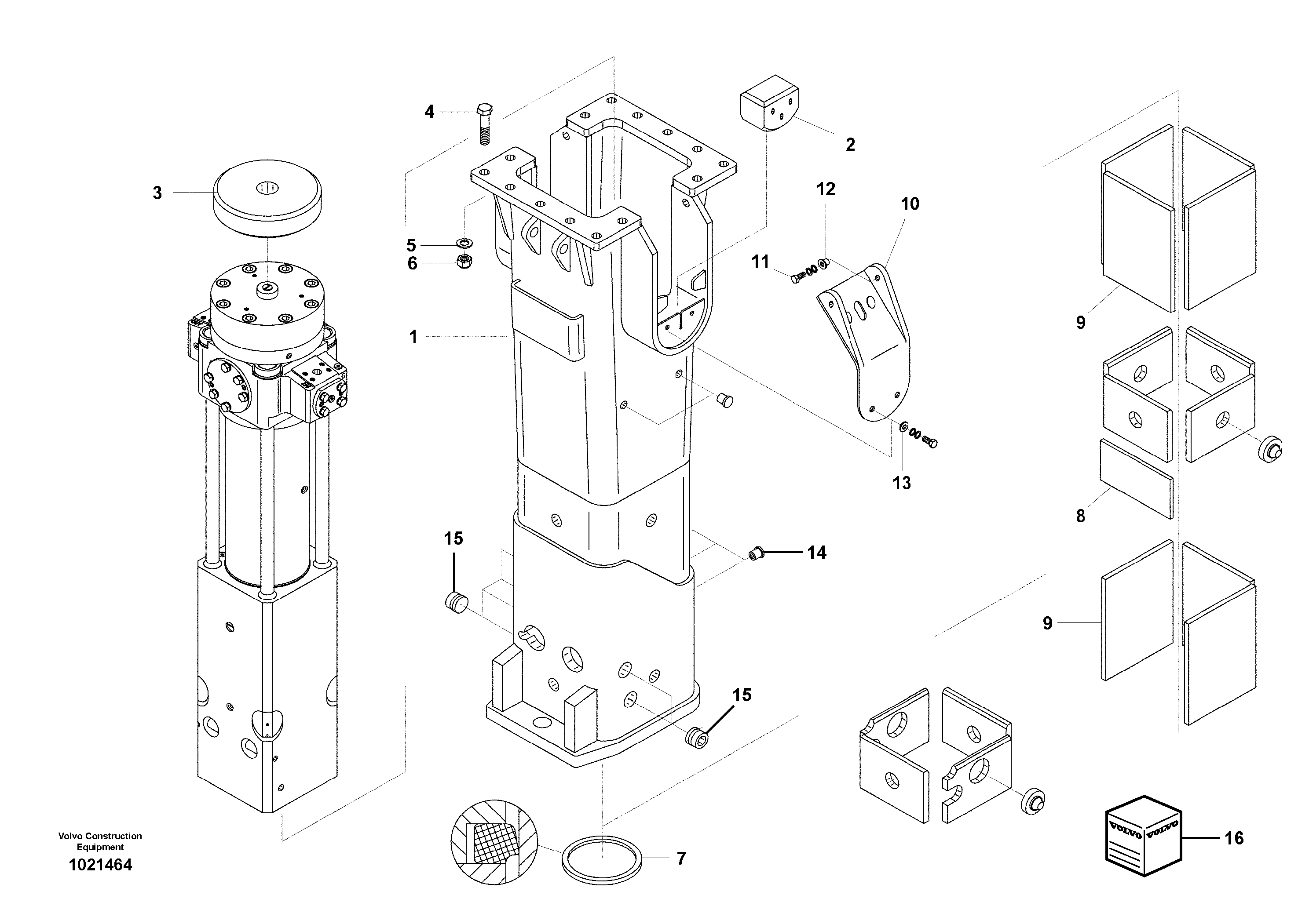 Схема запчастей Volvo EW180C - 22456 Hydraulic Hammer, Housing EW180C