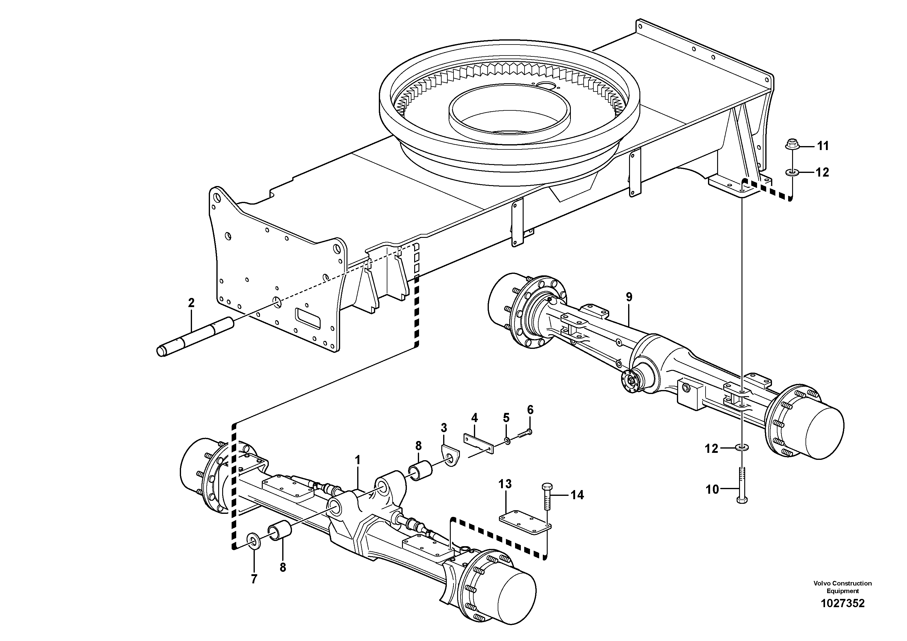 Схема запчастей Volvo EW180C - 106128 Planet axles with fitting parts EW180C