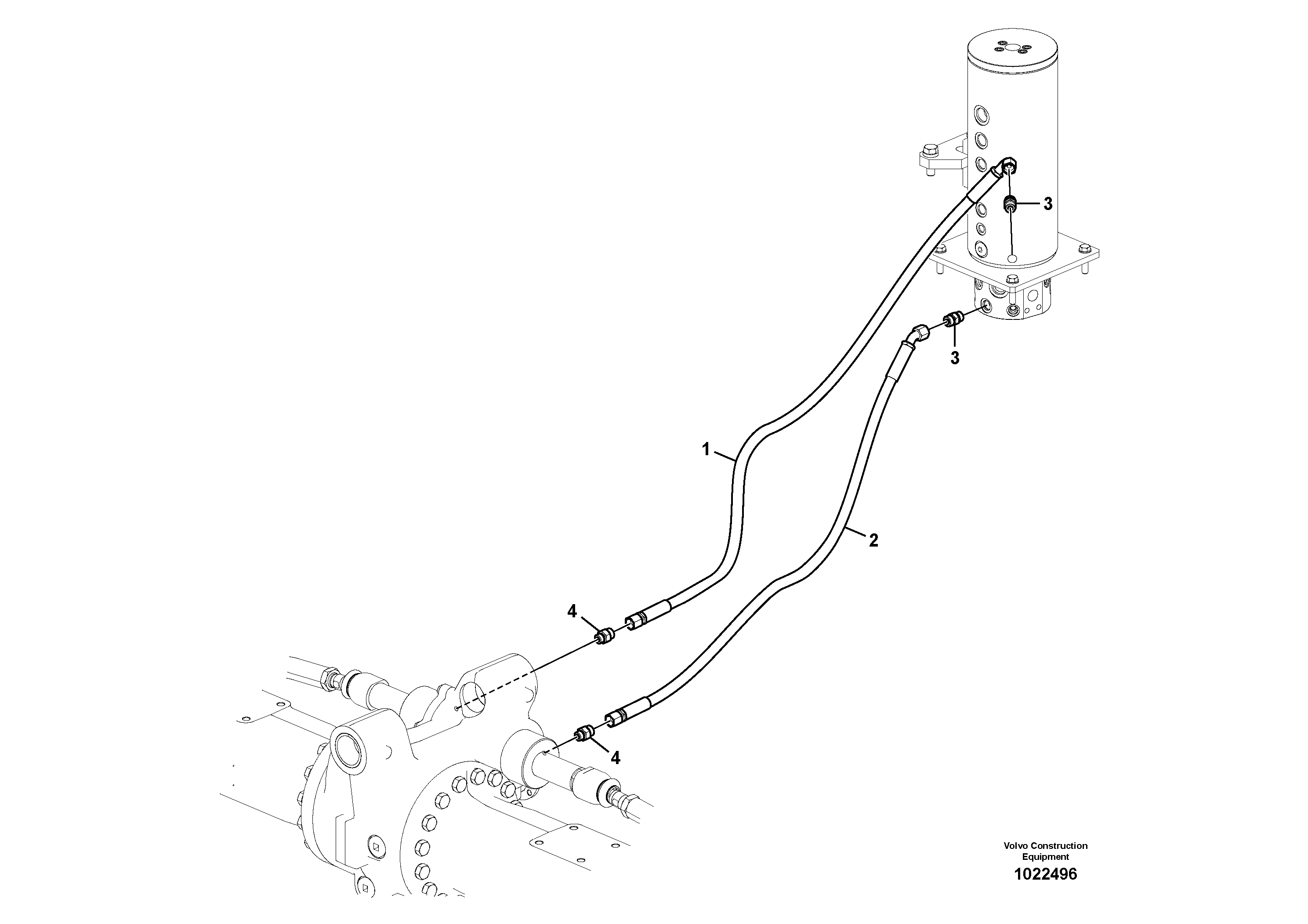 Схема запчастей Volvo EW210C - 94854 Hydraulic system, steering line EW210C