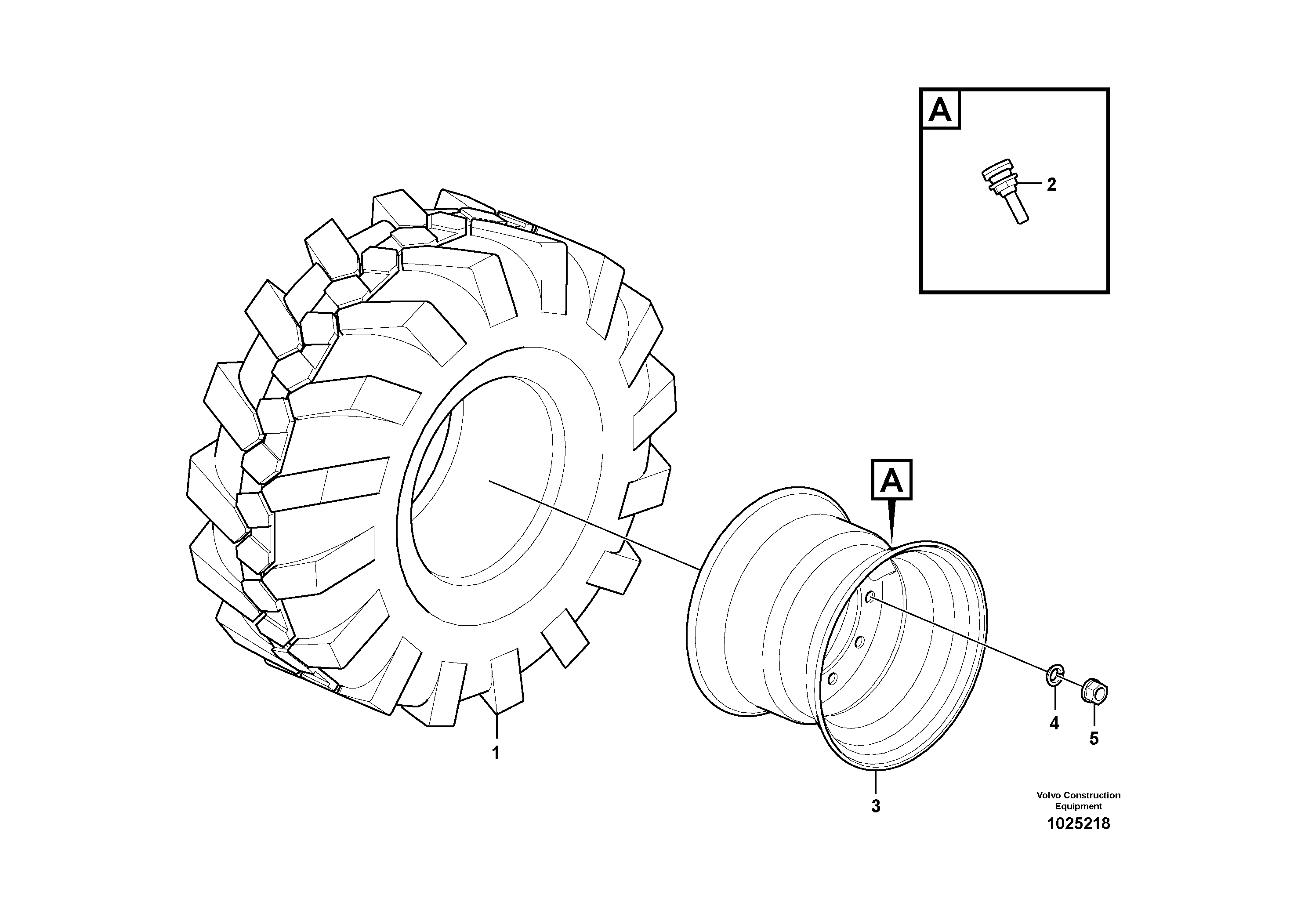 Схема запчастей Volvo EW210C - 85740 Wheel and tire EW210C