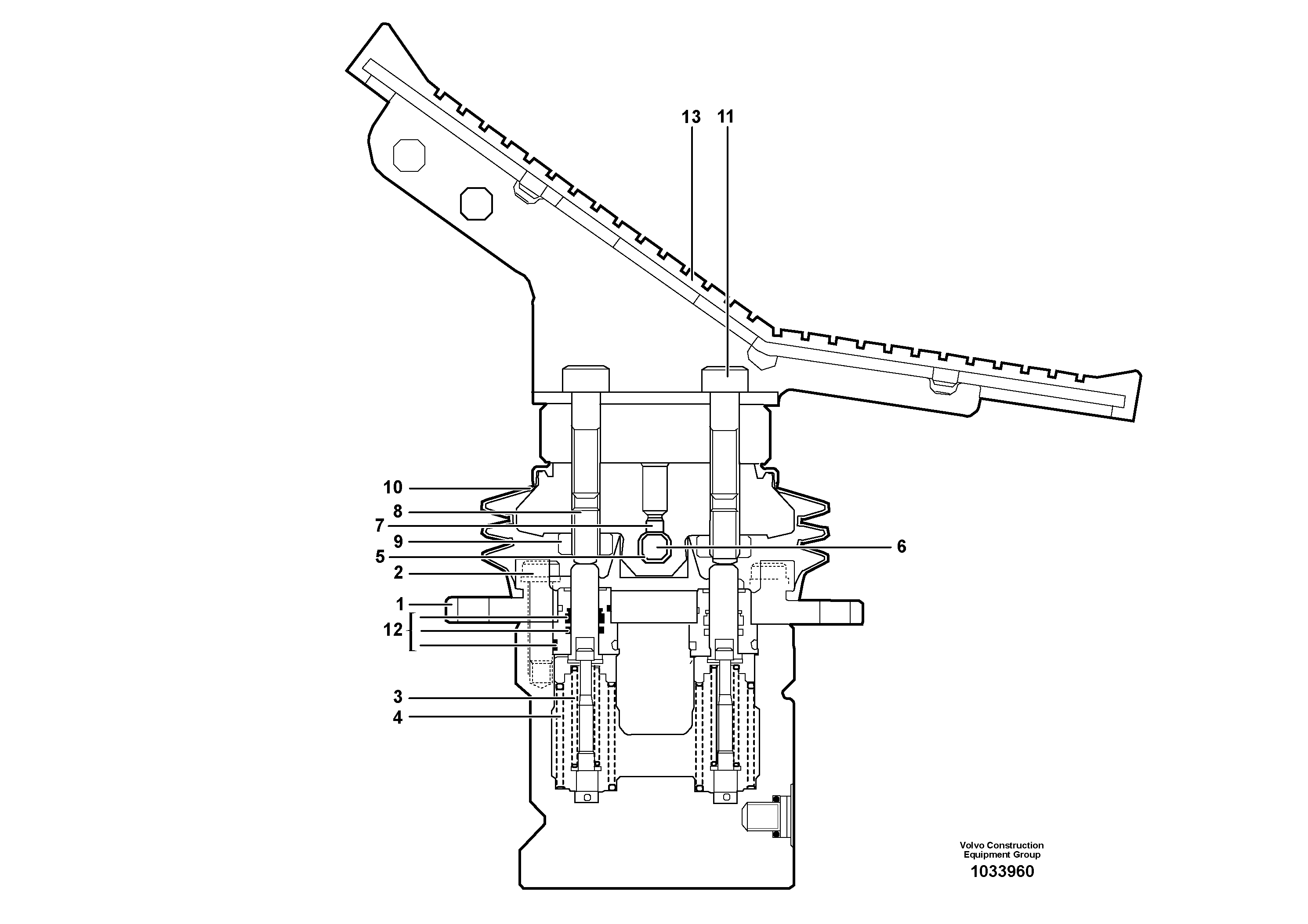 Схема запчастей Volvo EW210C - 91065 Pedal valve EW210C