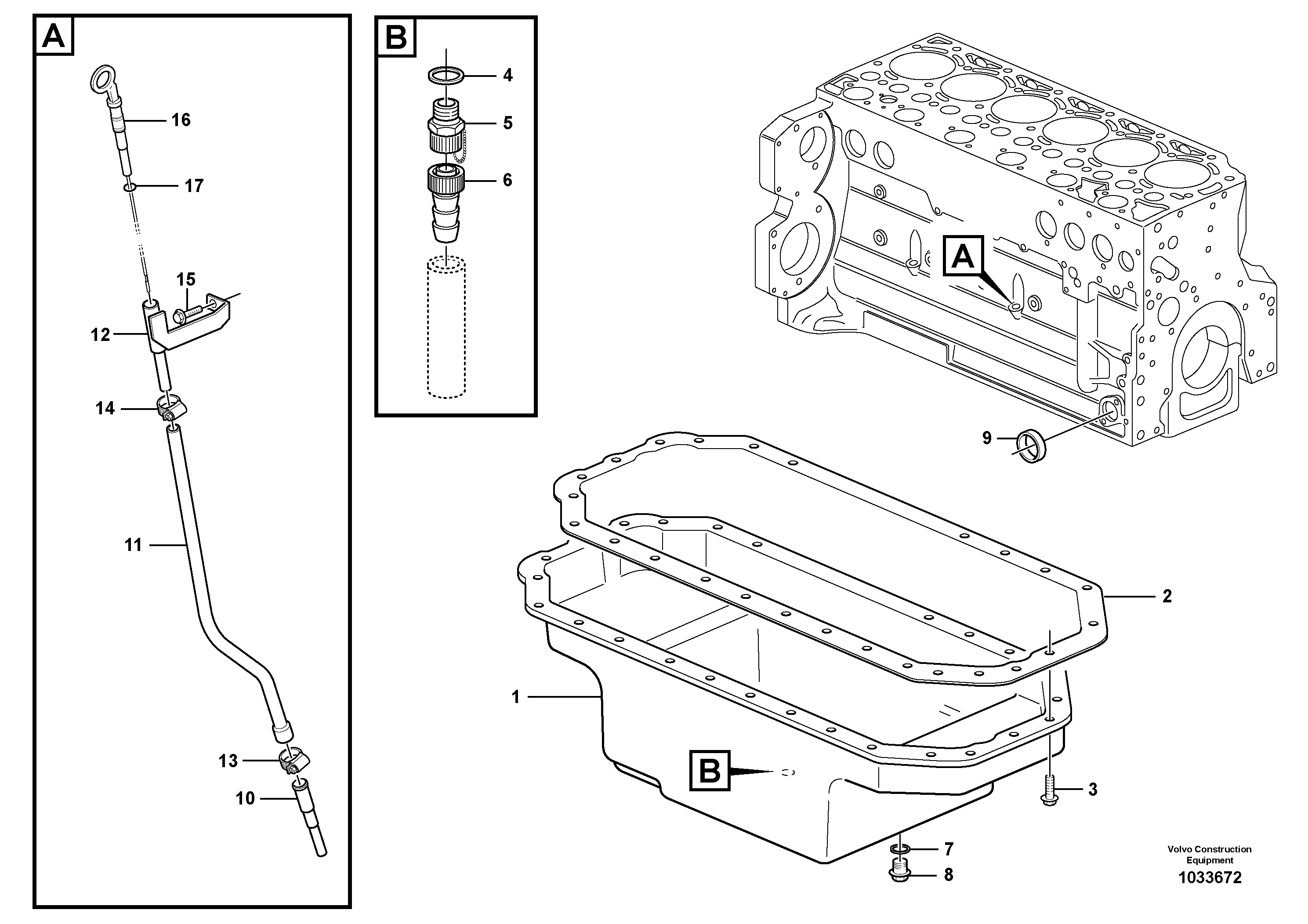 Схема запчастей Volvo EW210C - 90478 Oil sump EW210C