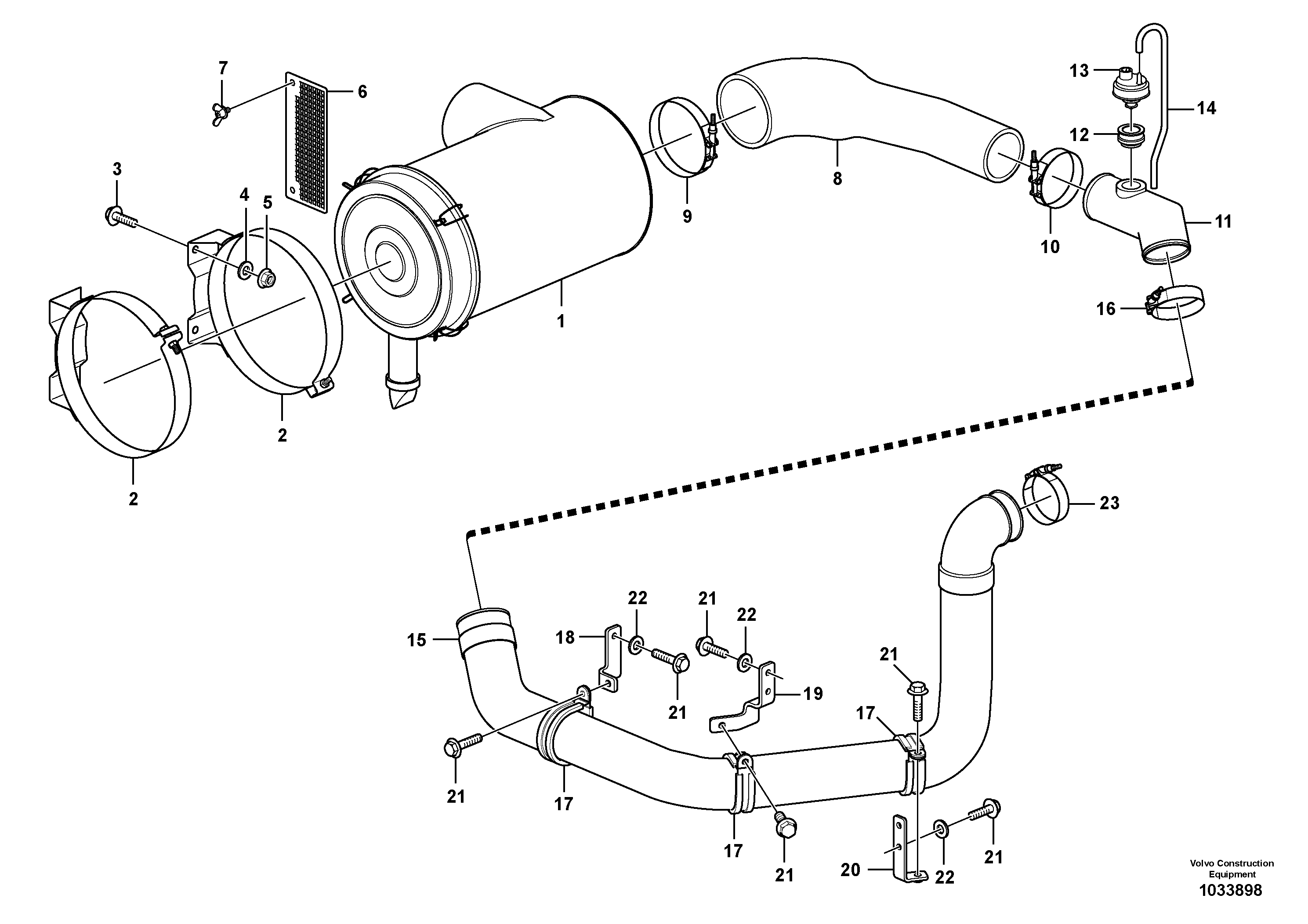 Схема запчастей Volvo EW210C - 89049 Система впуска EW210C