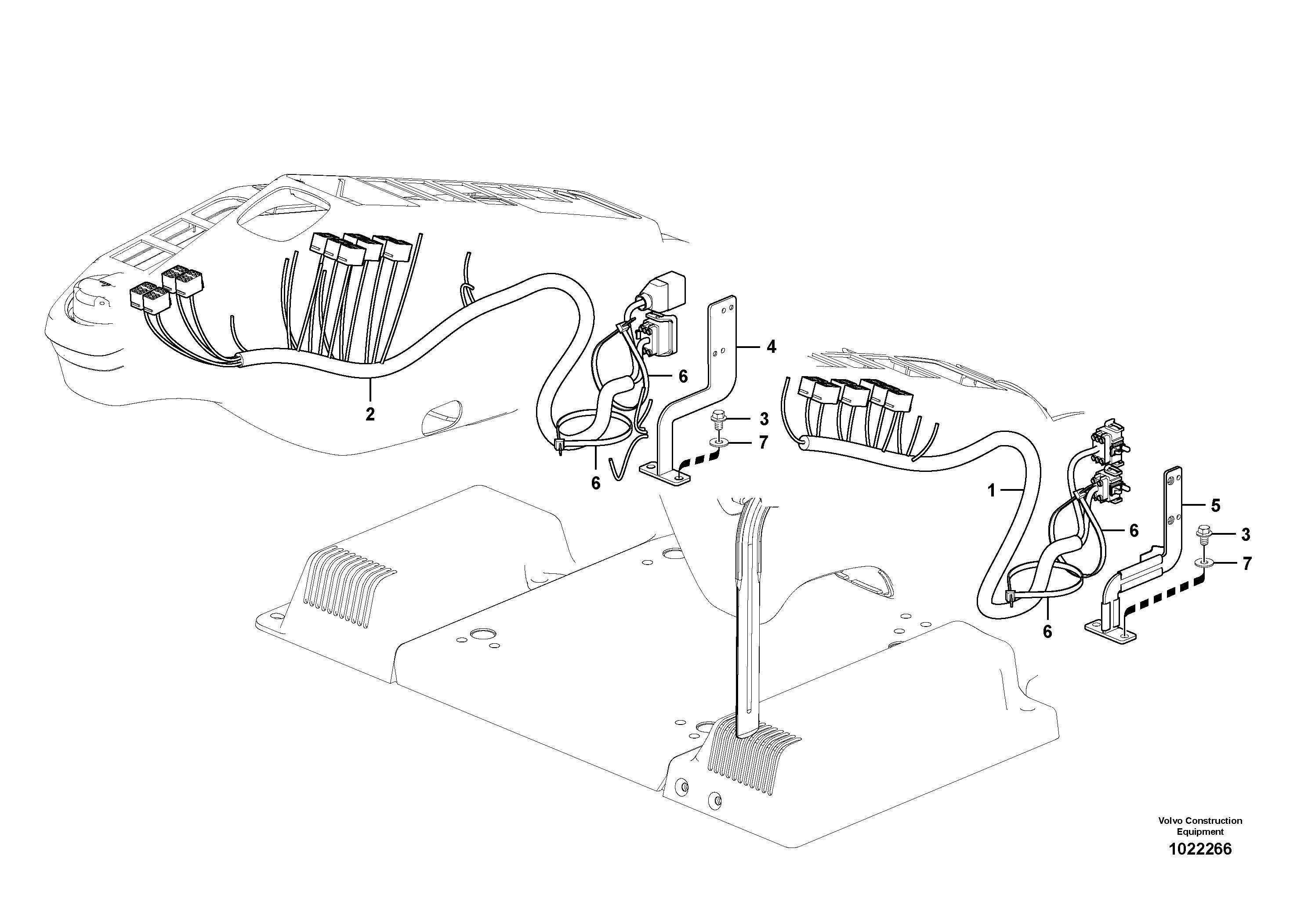 Схема запчастей Volvo EW210C - 95851 Cable and wire harness, instrument panel EW210C