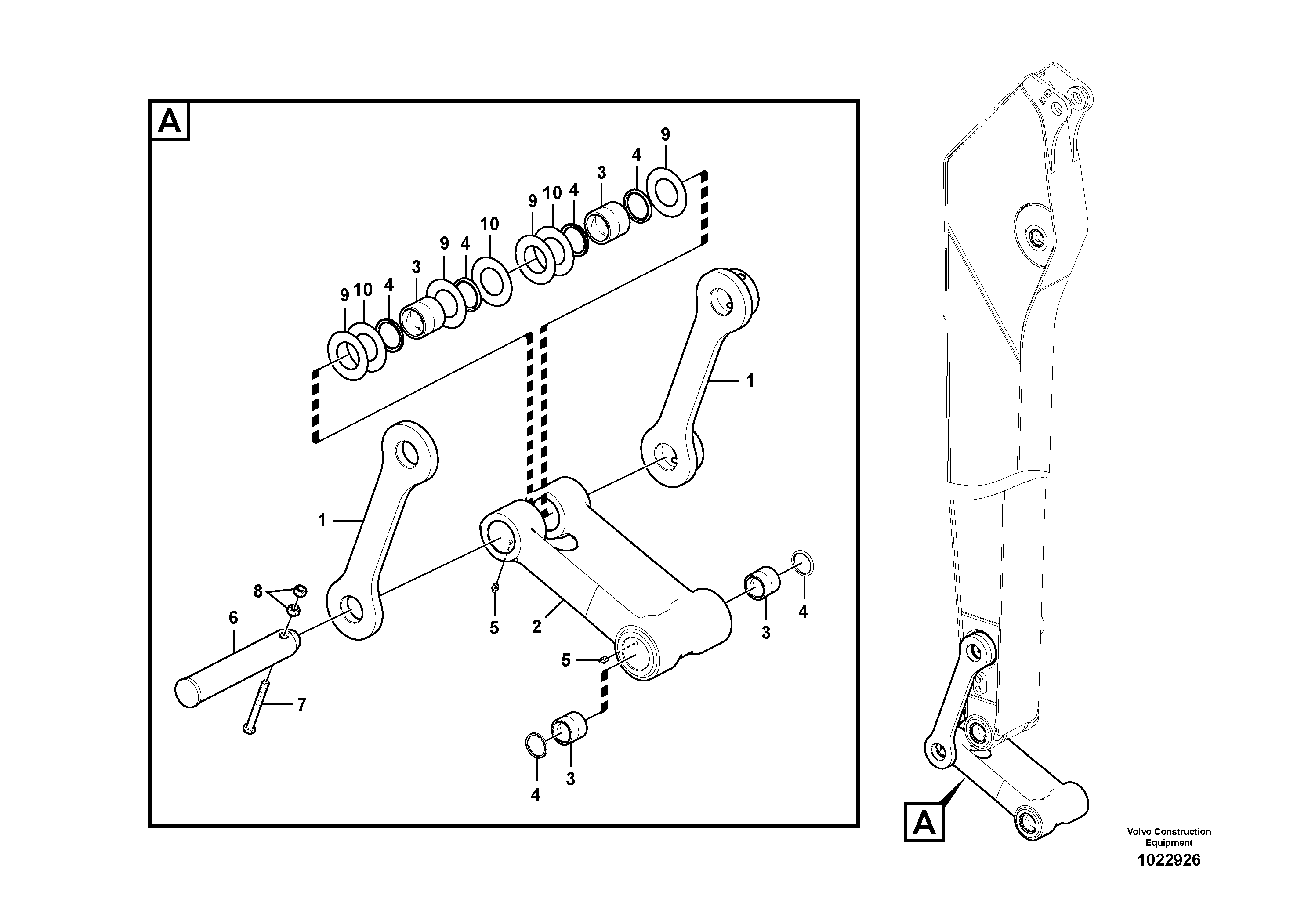 Схема запчастей Volvo EC240C - 83667 Links to connecting rod EC240C