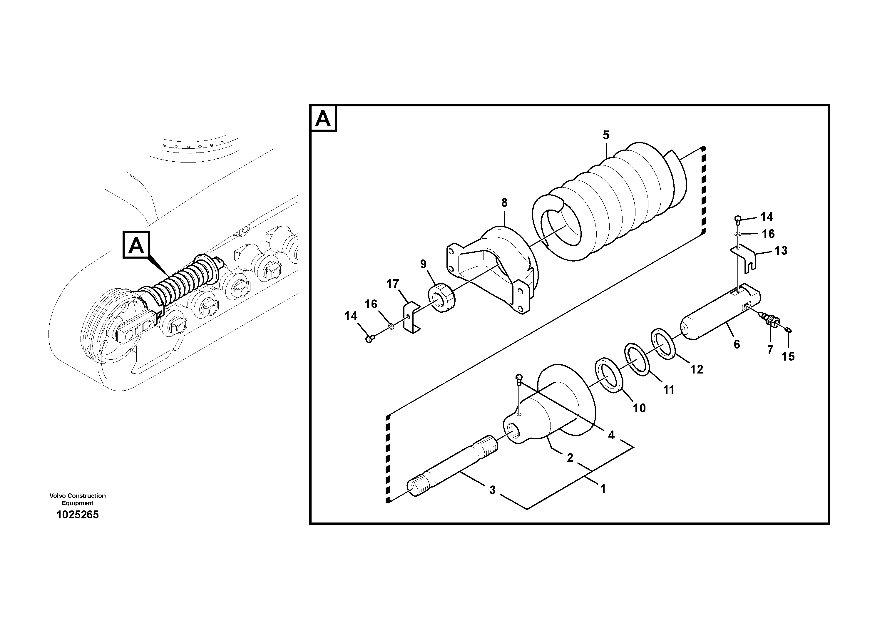 Схема запчастей Volvo EC240C - 21190 Undercarriage, spring package EC240C