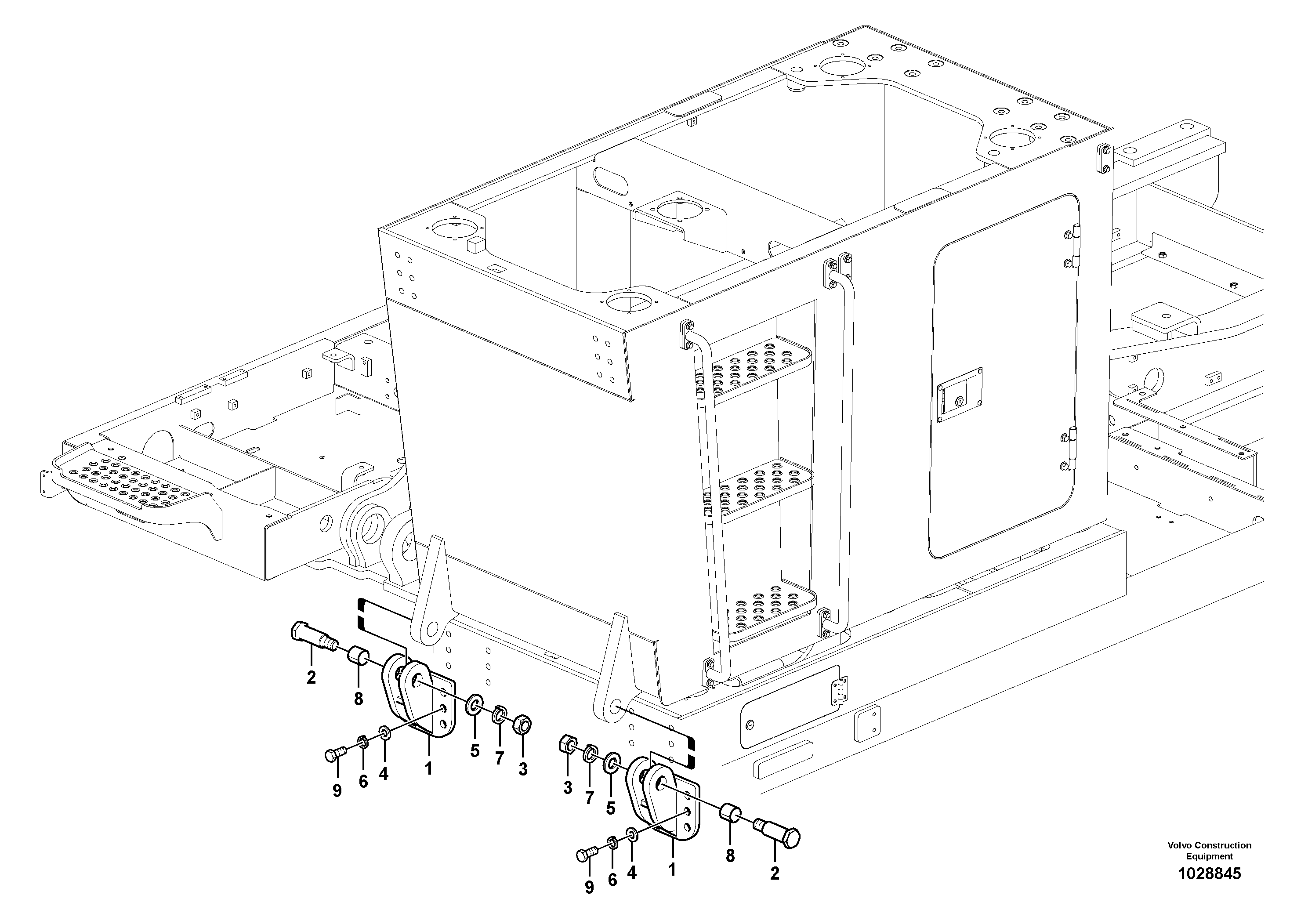 Схема запчастей Volvo EC240C - 15259 Cab elevation on superstructure EC240C