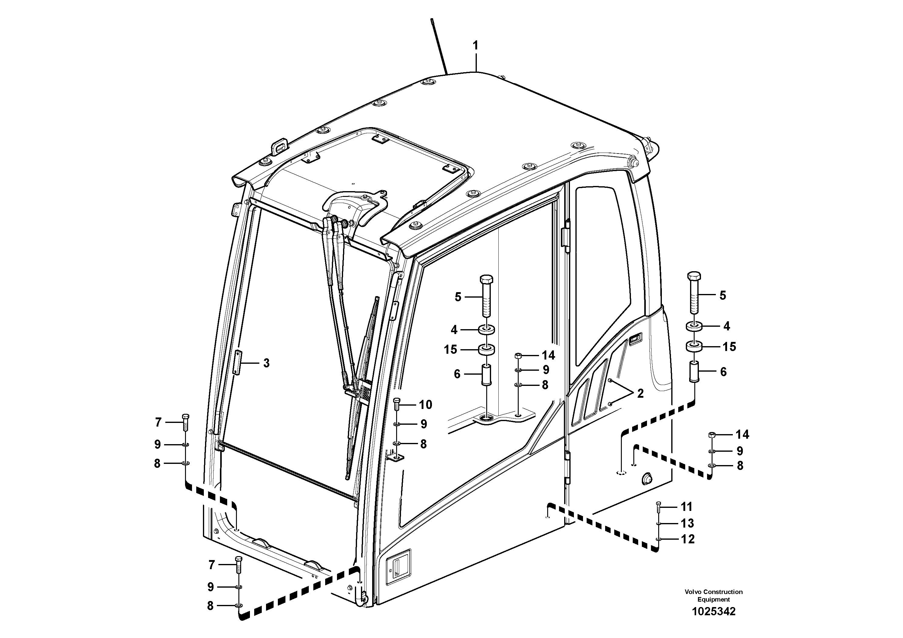 Схема запчастей Volvo EC240C - 91828 Cab mount EC240C