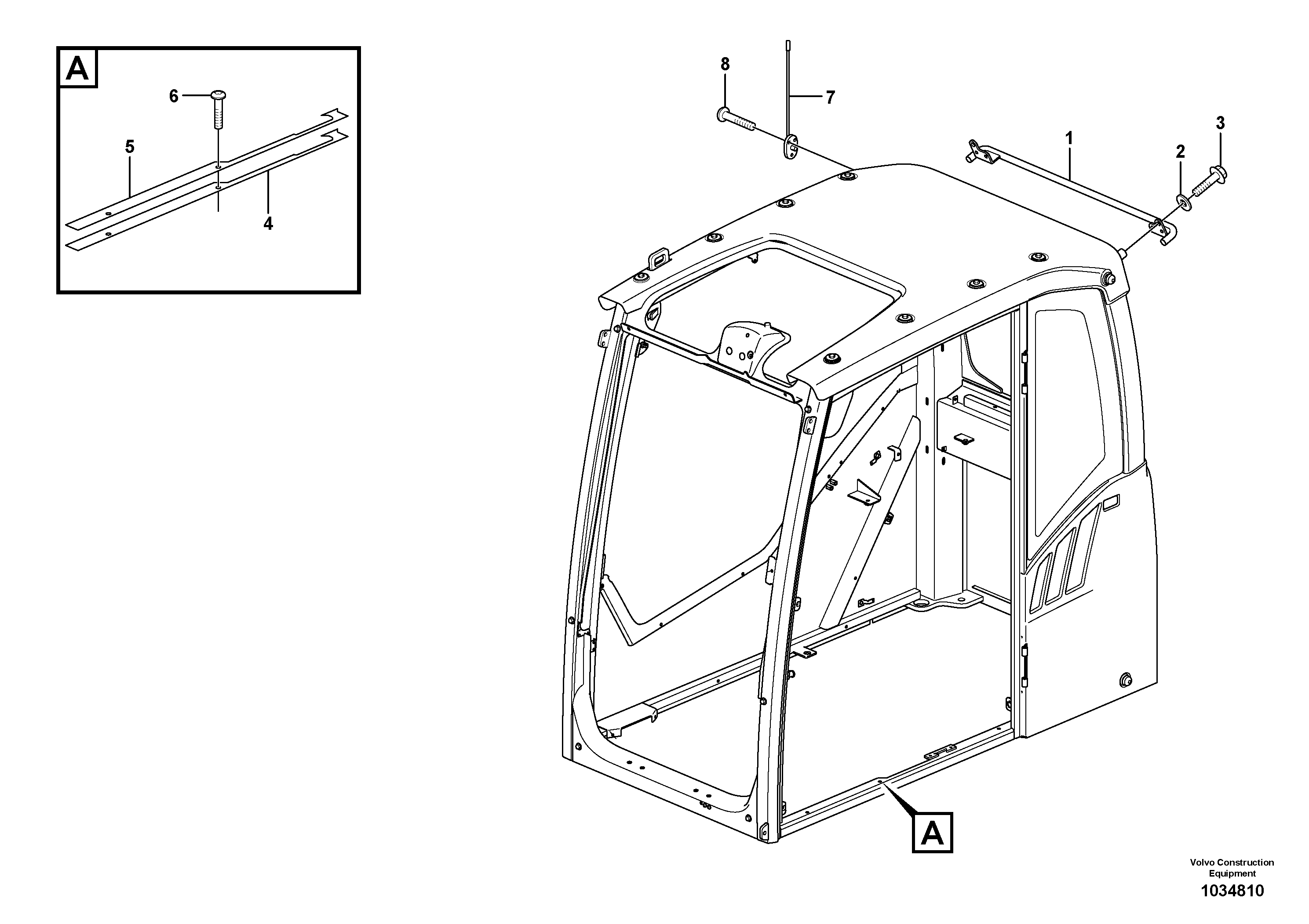 Схема запчастей Volvo EC240C - 94934 Operators cab EC240C