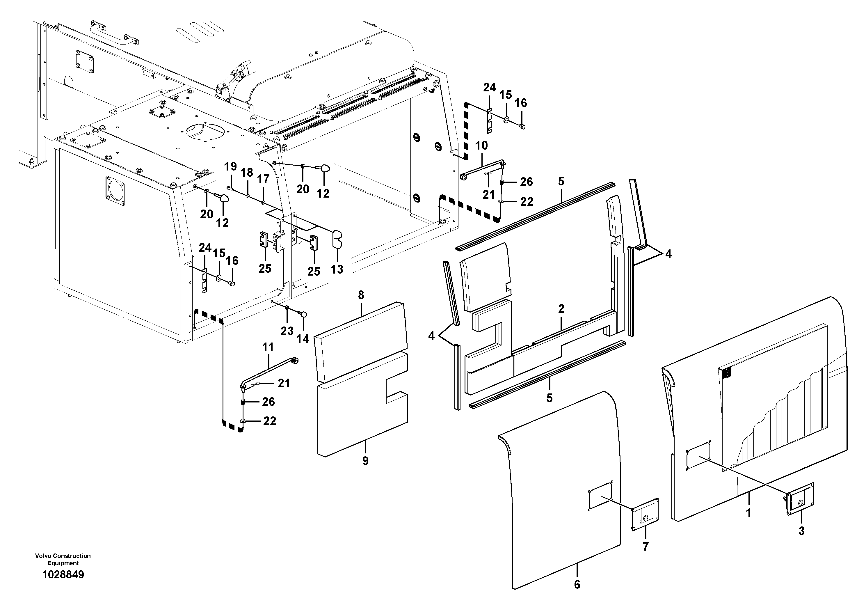 Схема запчастей Volvo EC240C - 10806 Door, side EC240C