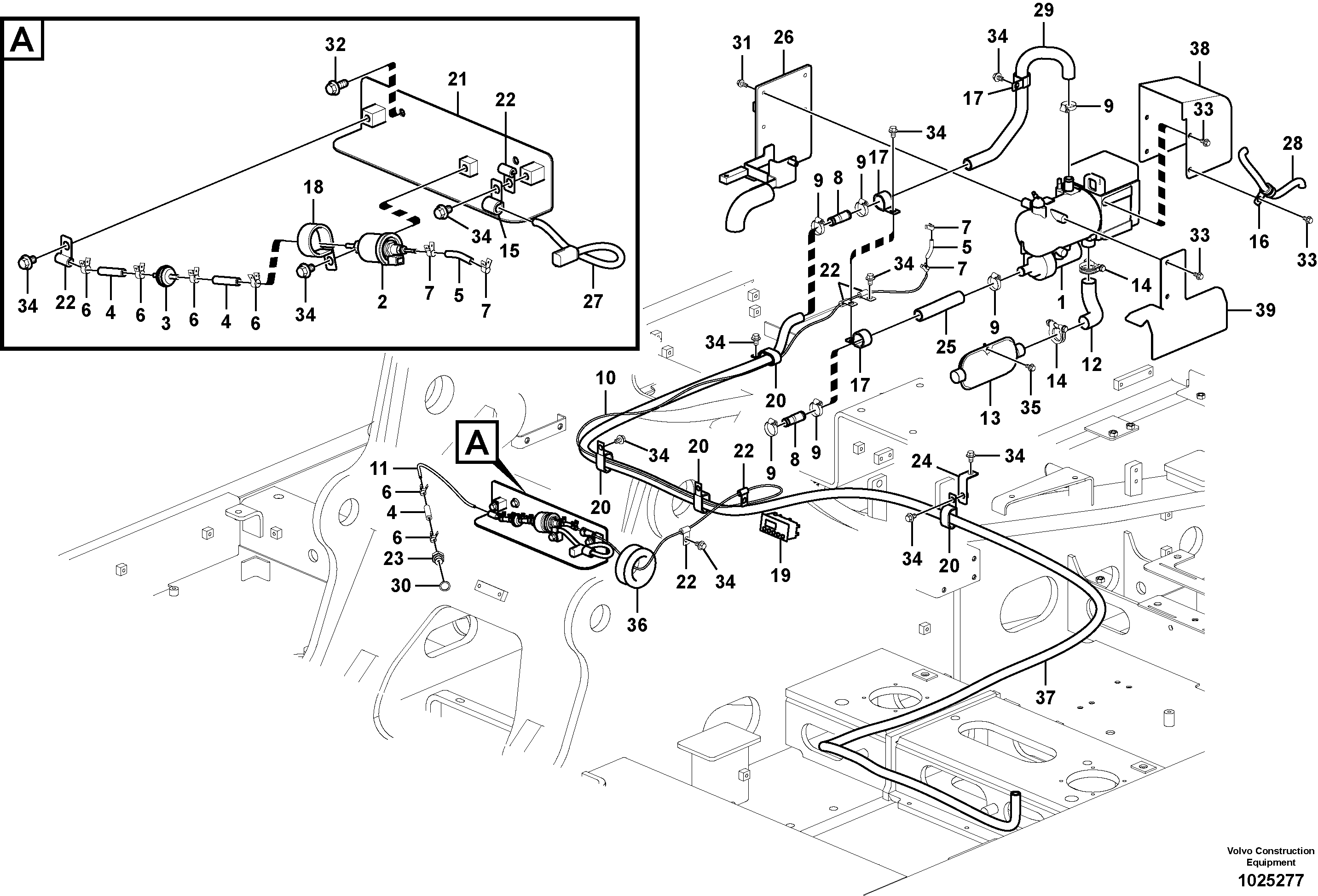 Схема запчастей Volvo EC240C - 47807 Auxiliary Heater EC240C