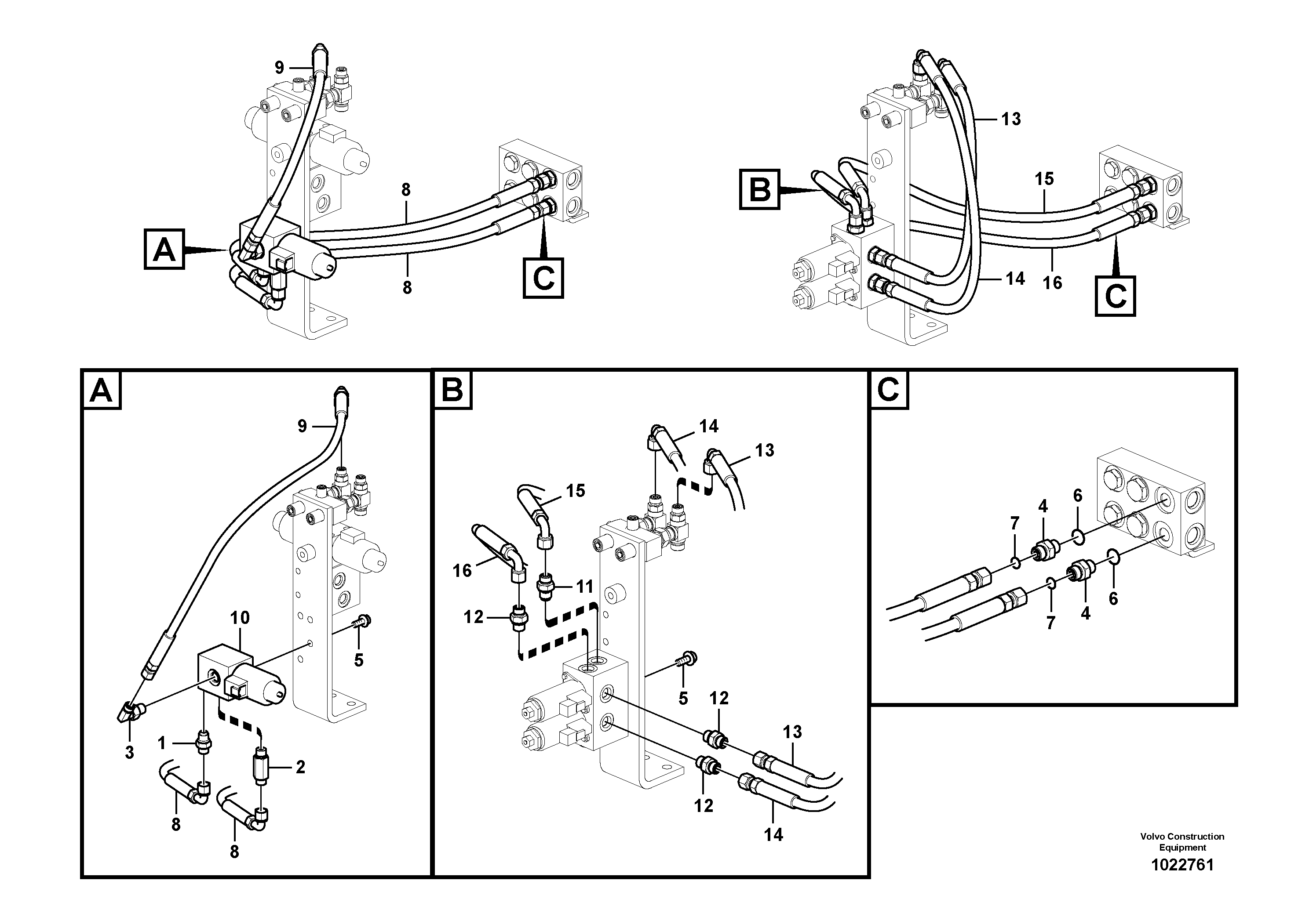 Схема запчастей Volvo EC240C - 84520 Servo system, hammer and shear EC240C