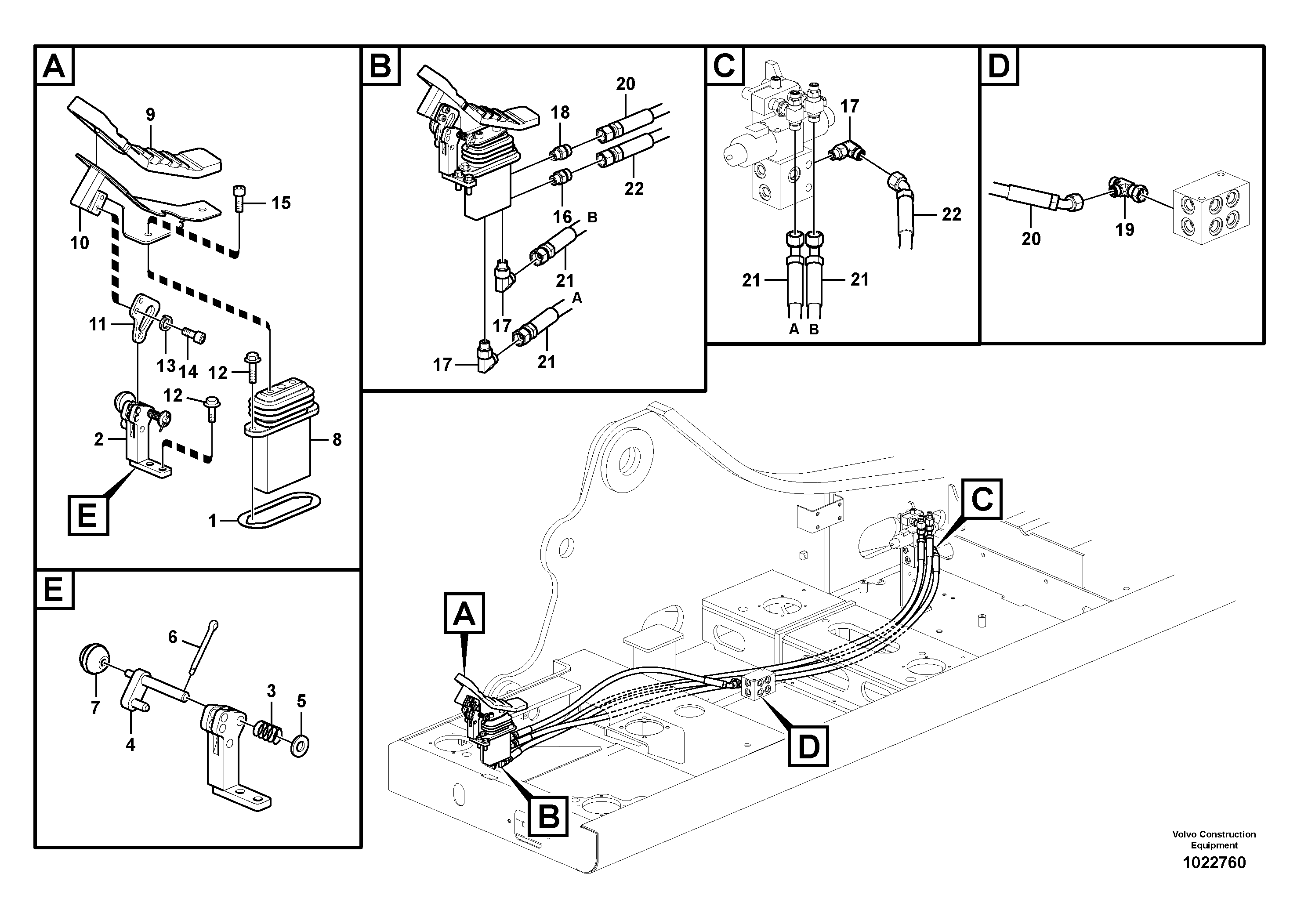 Схема запчастей Volvo EC240C - 95114 Servo system, hammer and shear EC240C